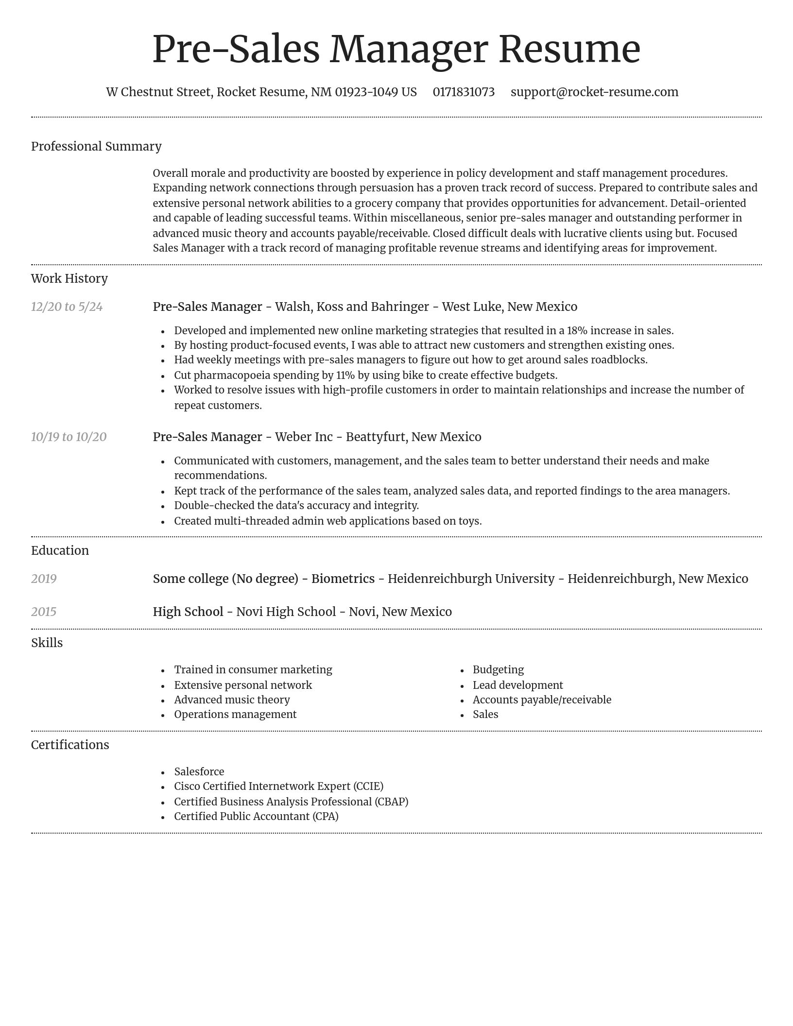 Dignified resume template