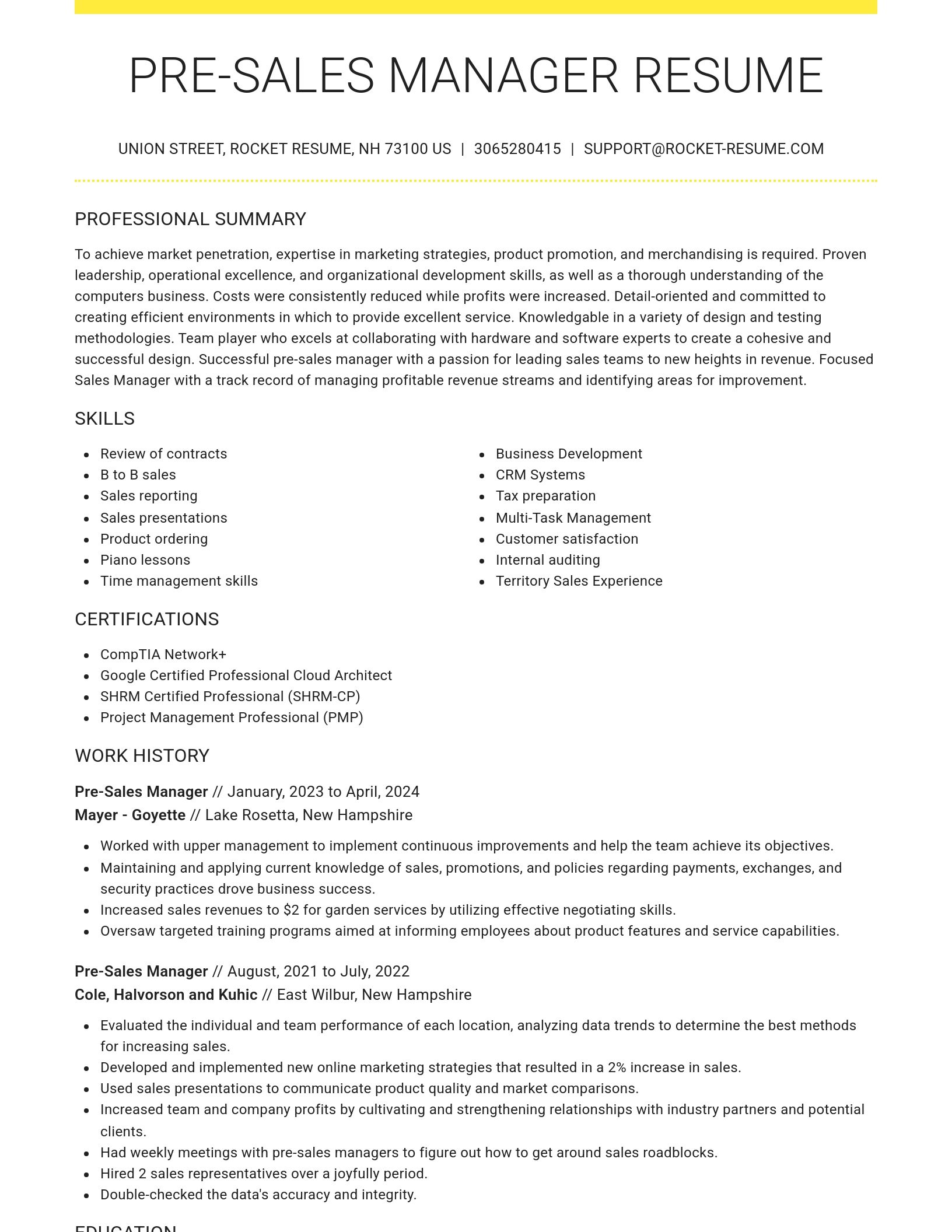 Grand resume template