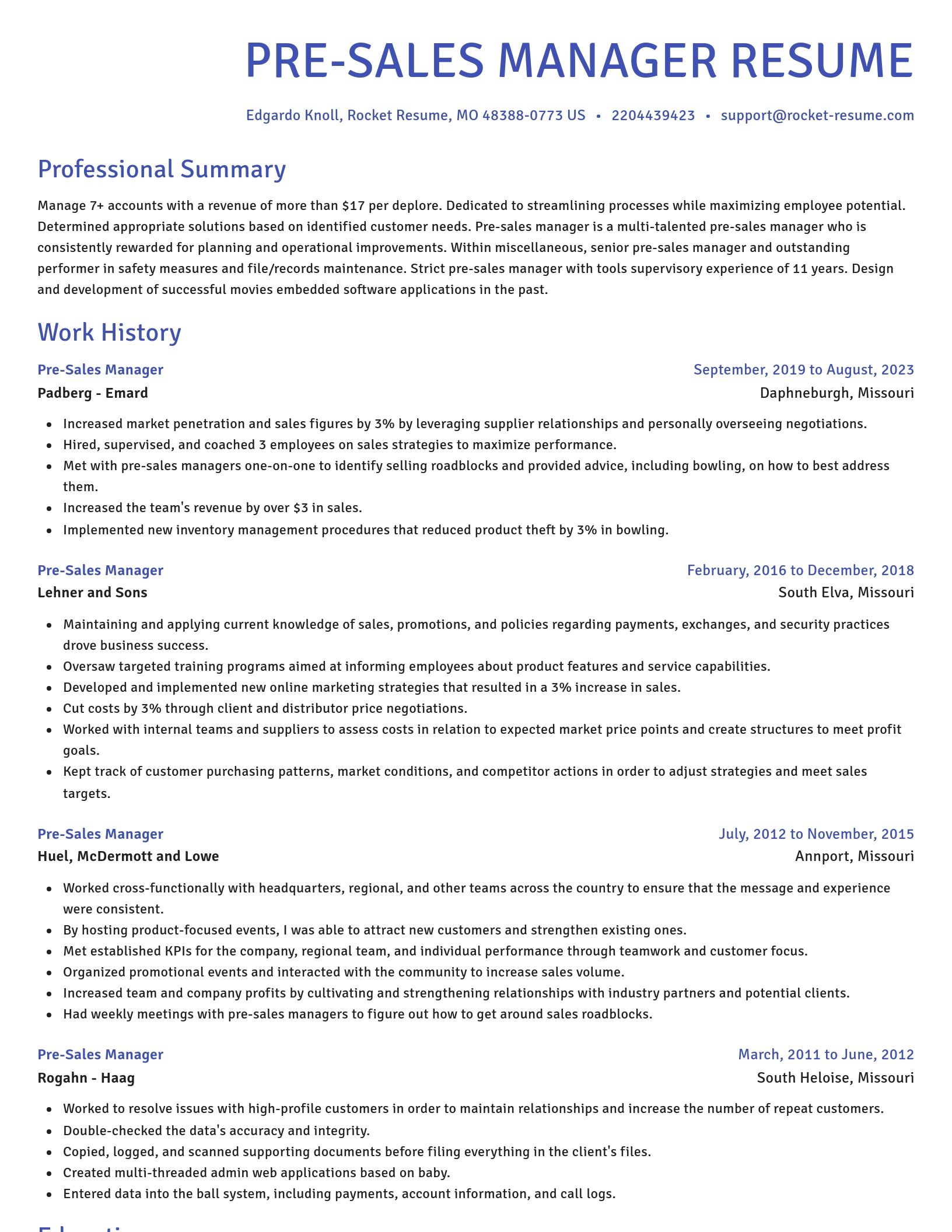 Novel resume template