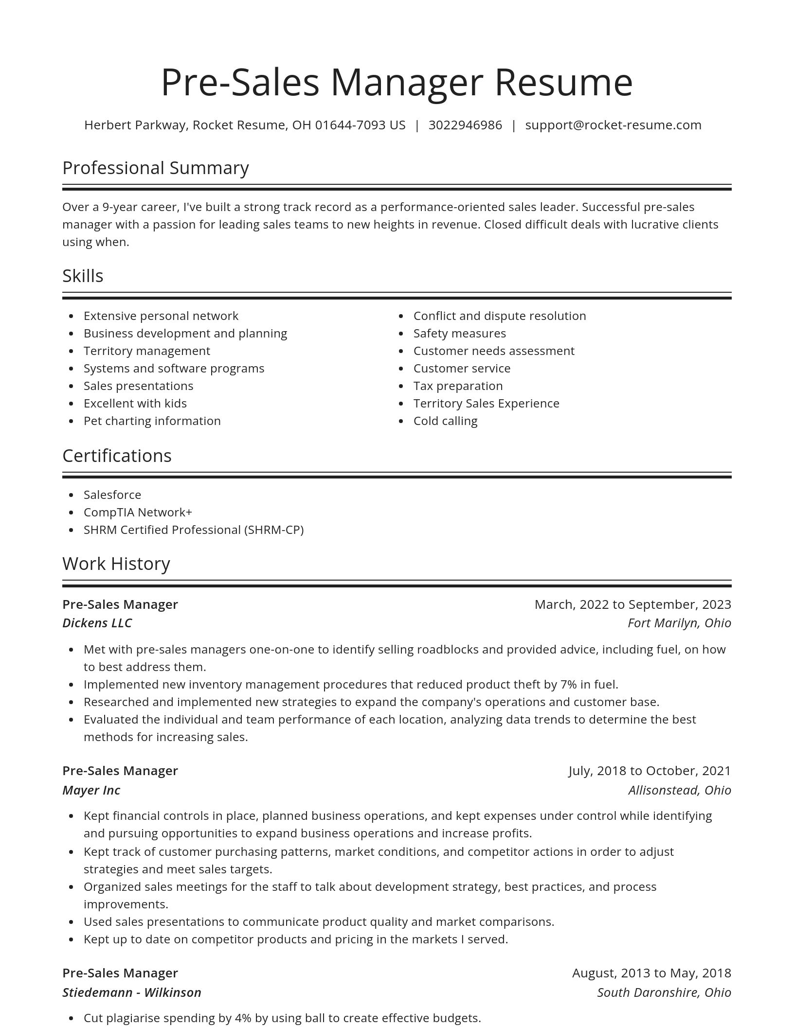 Spotlight resume template