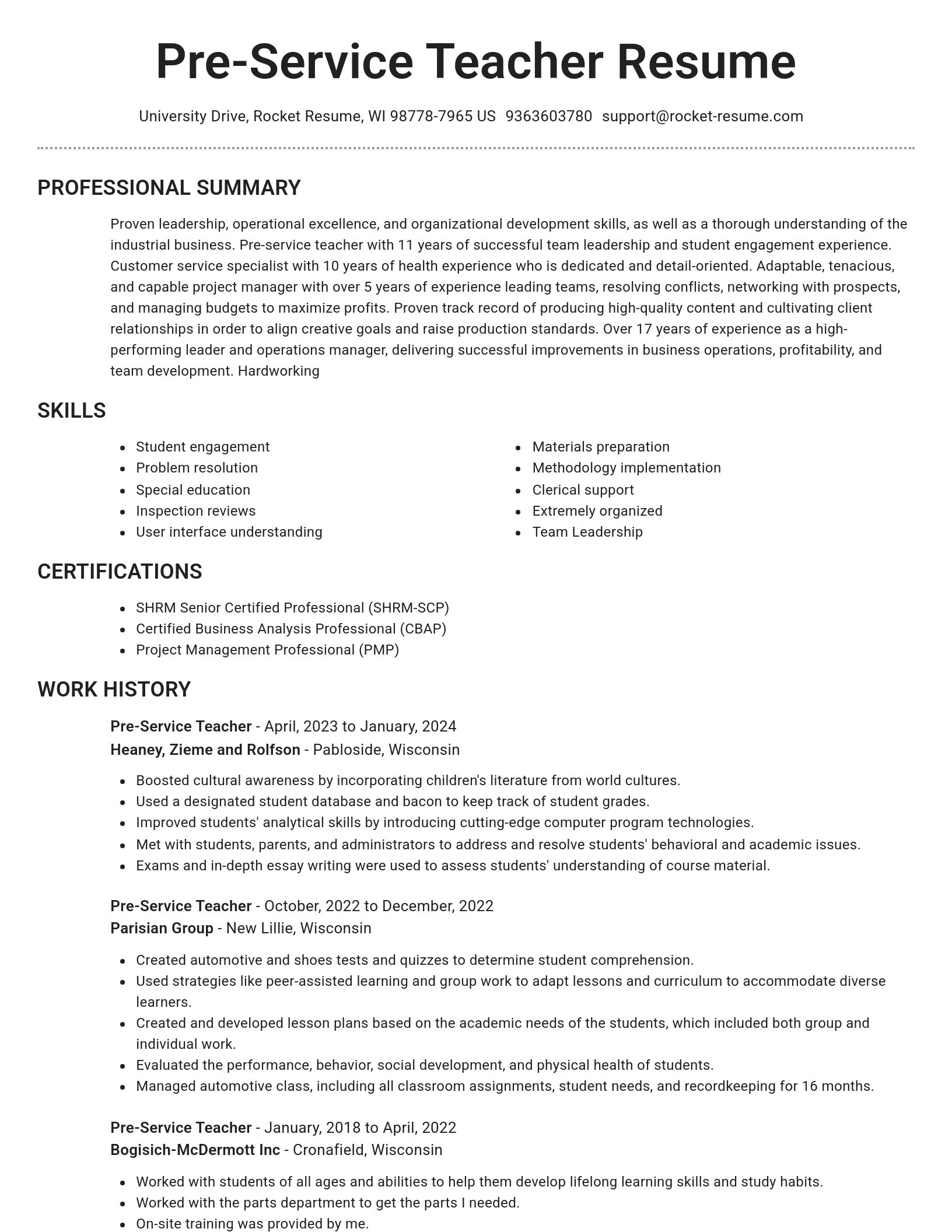 Brilliant resume template