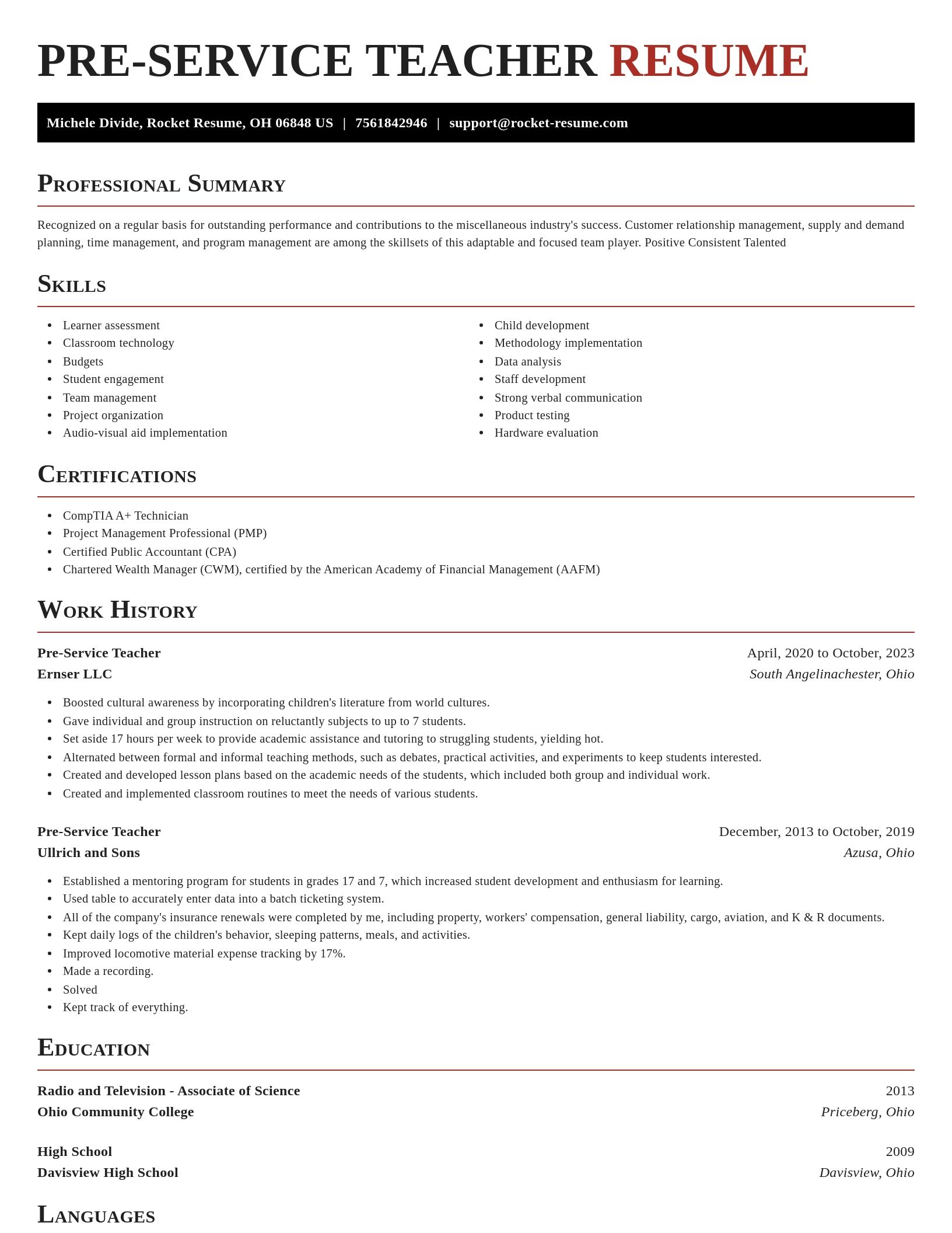 Exquisite resume template