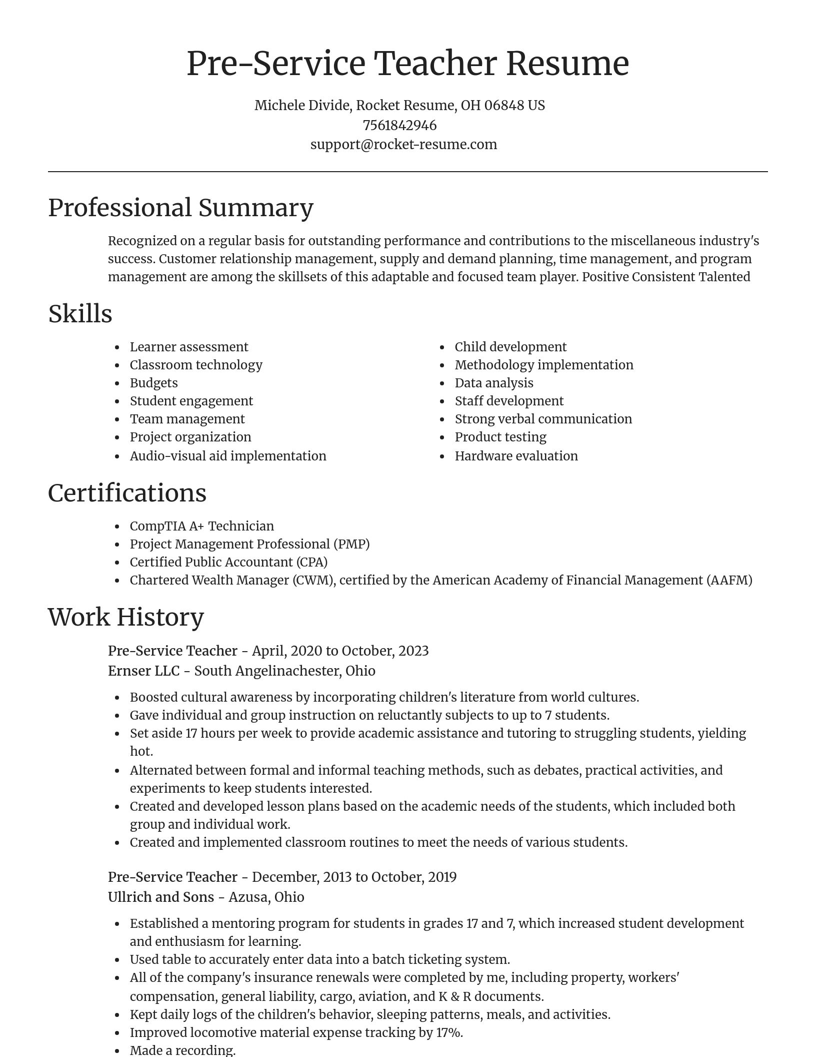 Focal Point resume template