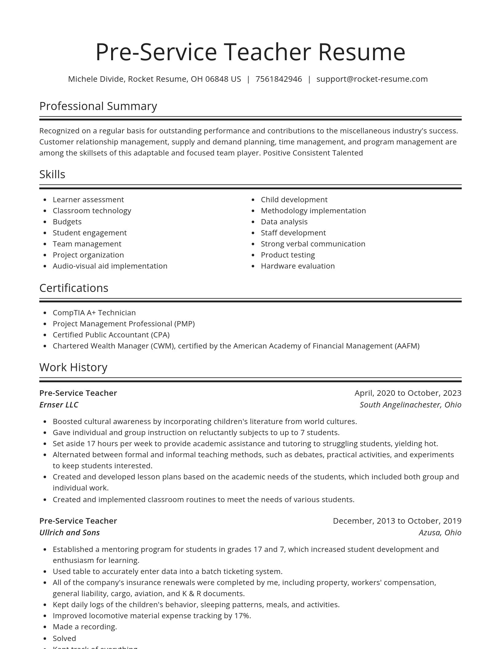 Spotlight resume template