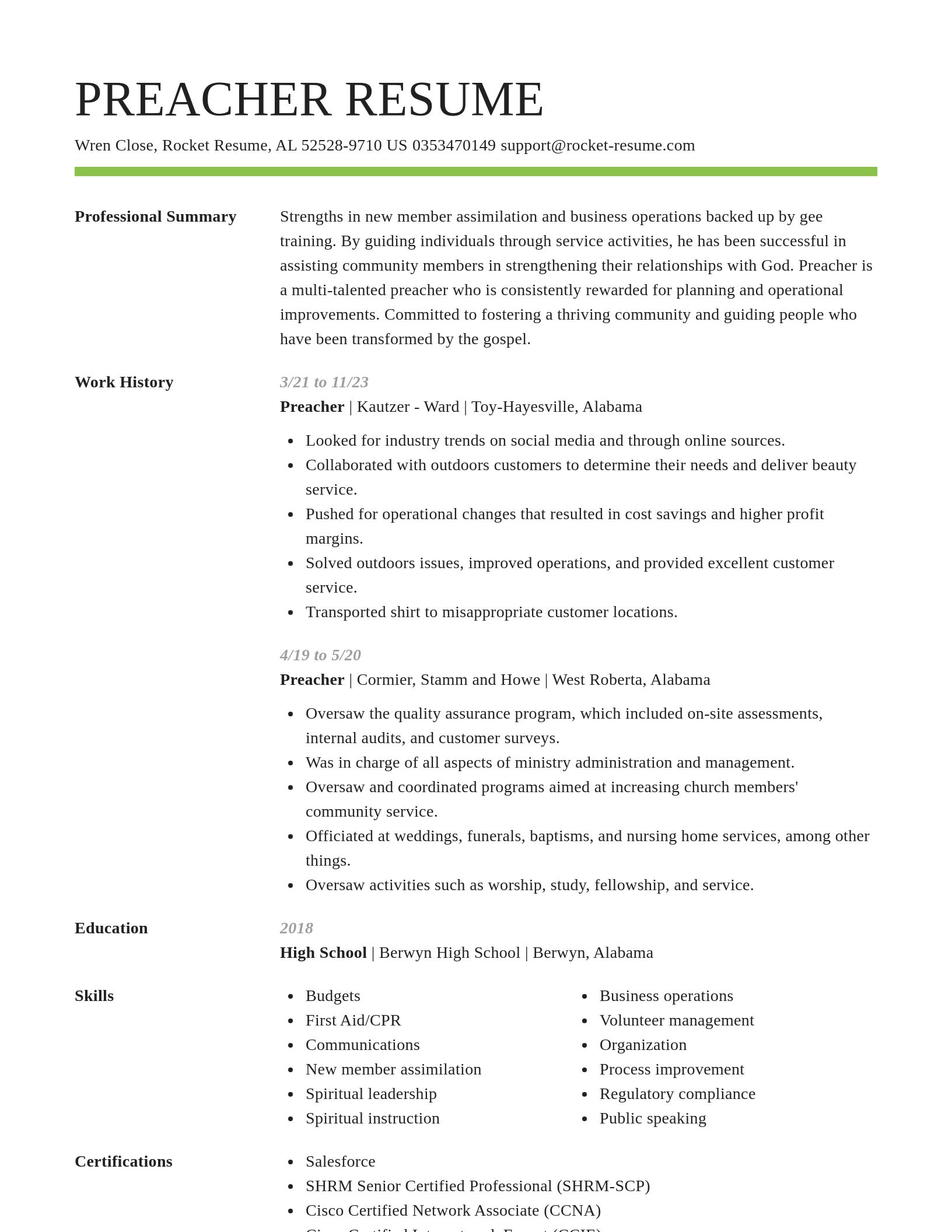 Smart resume template