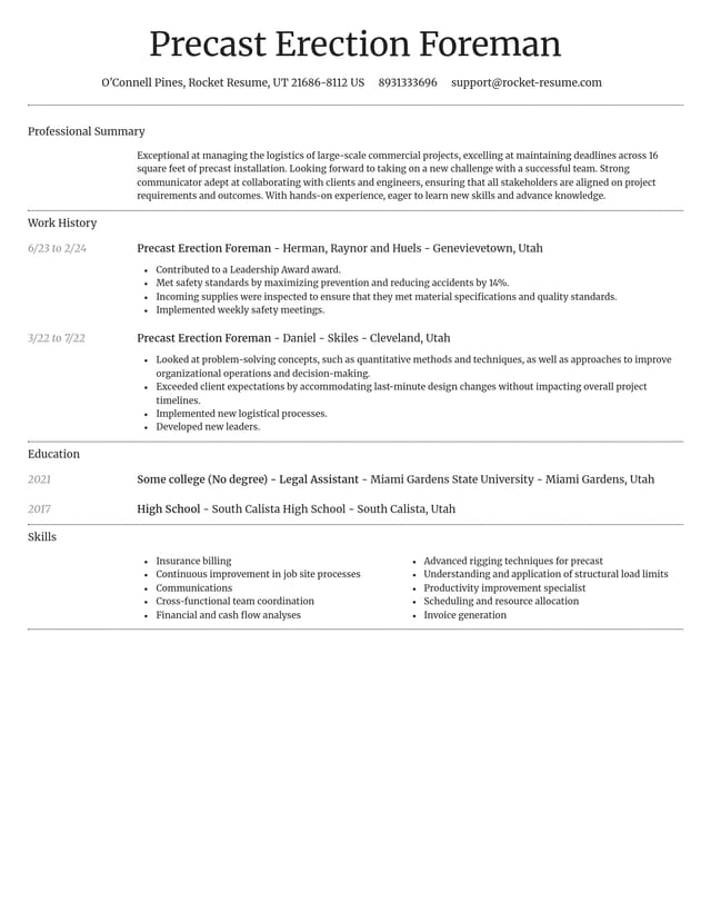 Dignified resume template