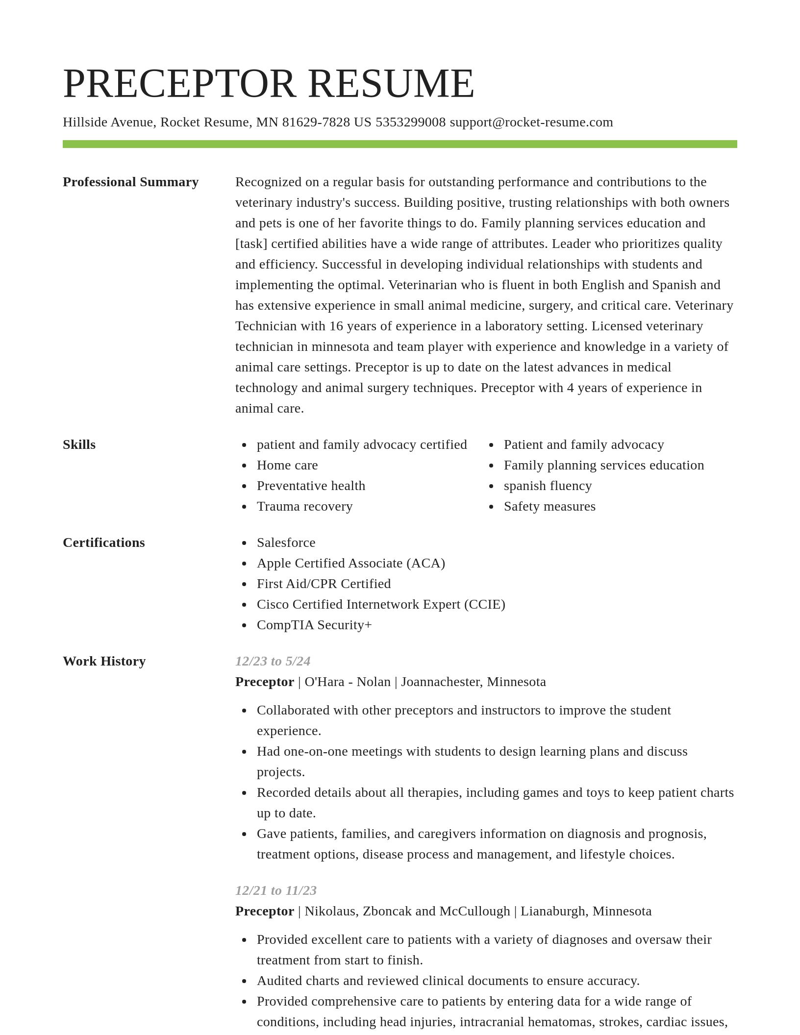 Smart resume template