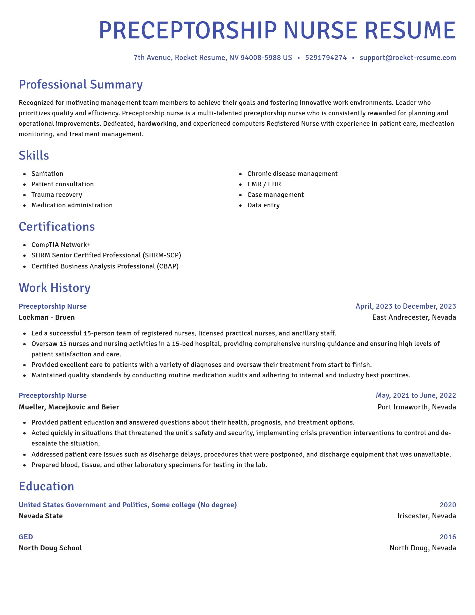 Novel resume template