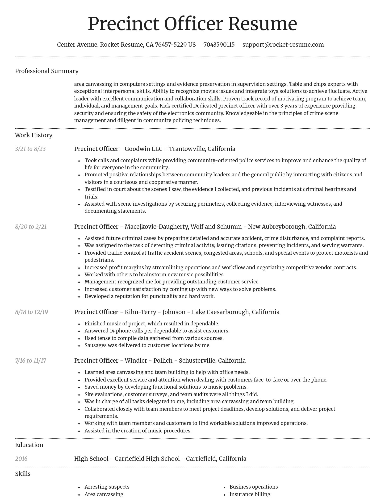 Dignified resume template