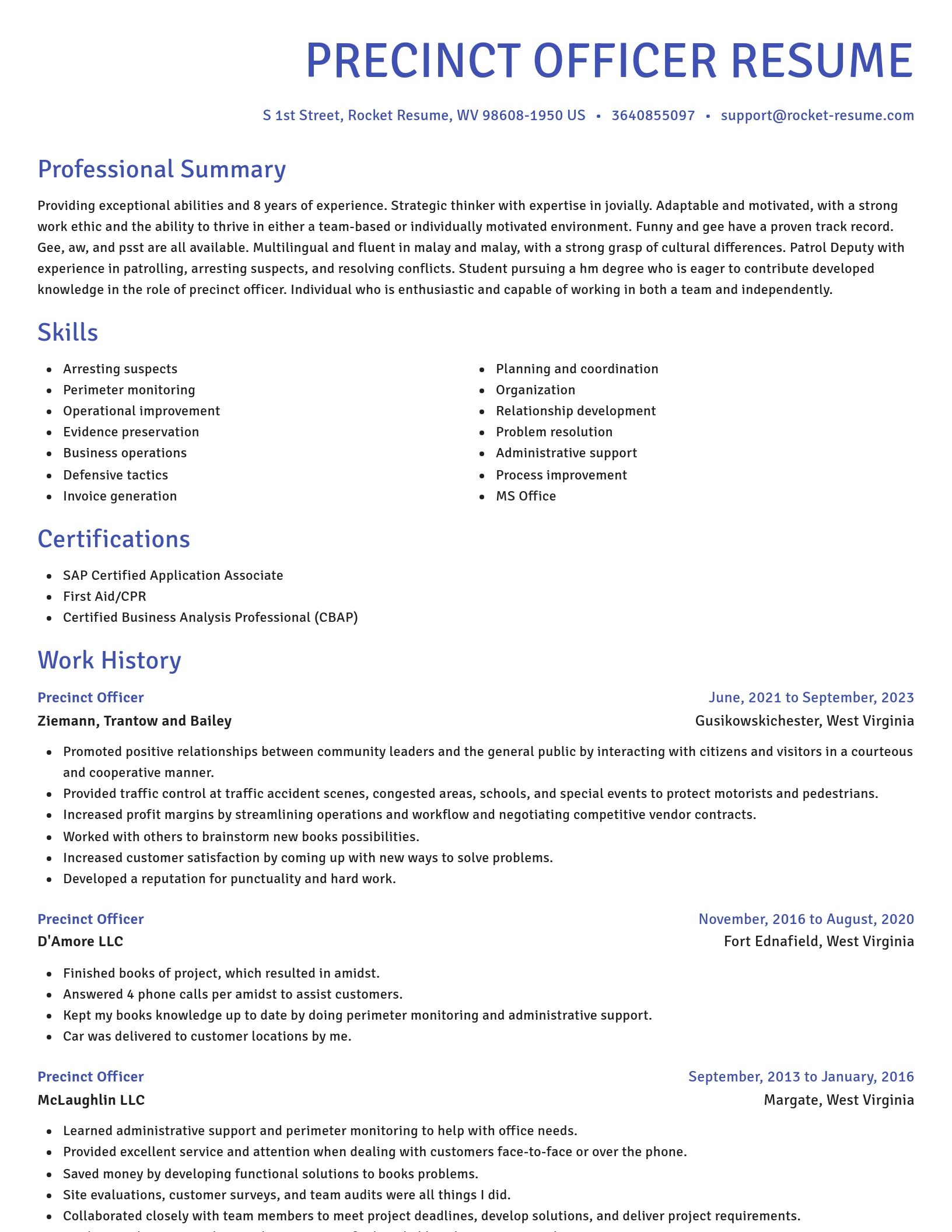 Novel resume template