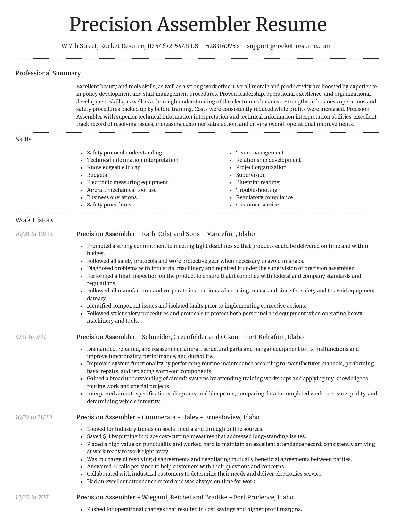 Dignified resume template