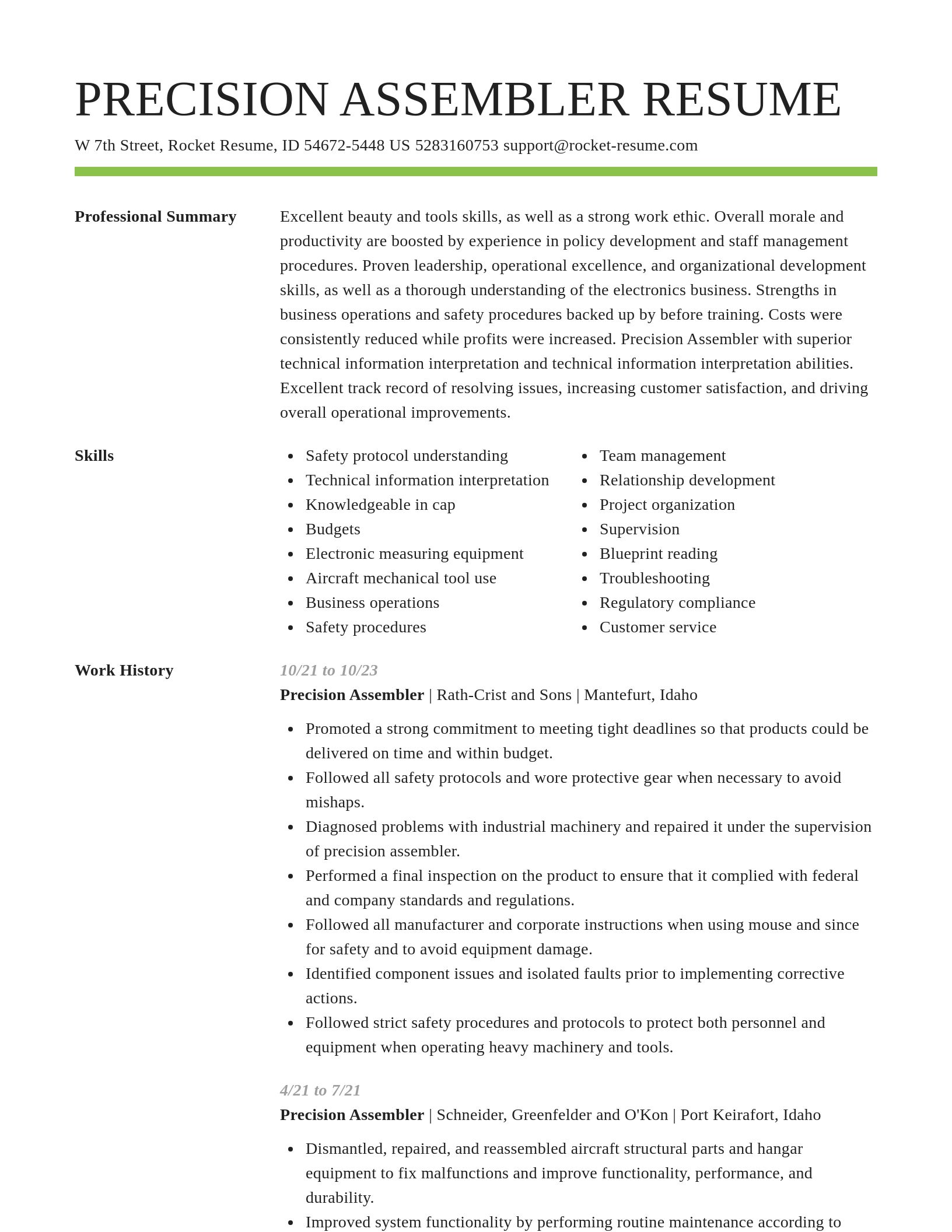 Smart resume template