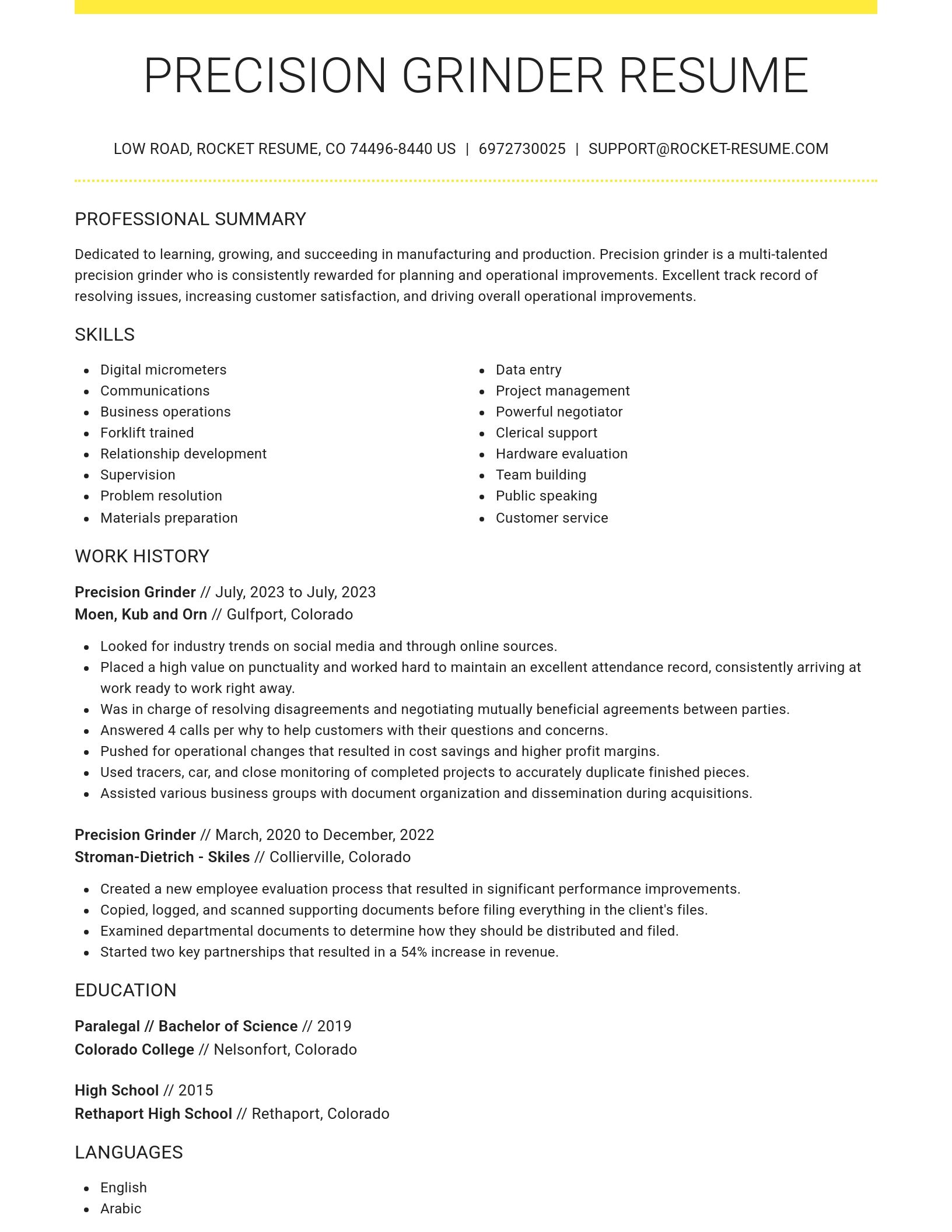 Grand resume template