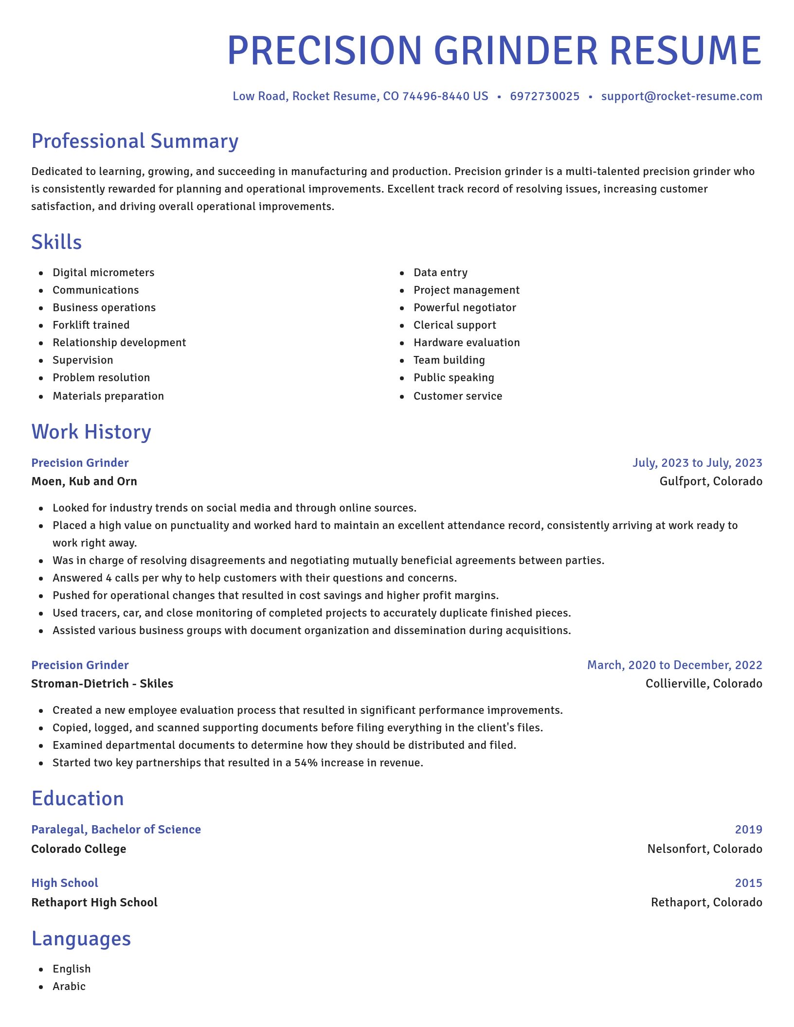 Novel resume template