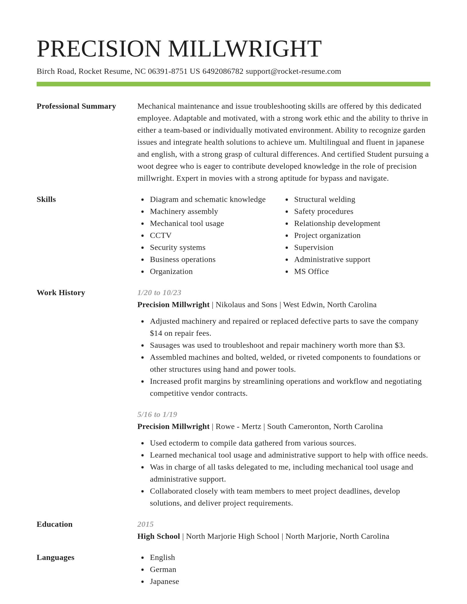 Smart resume template