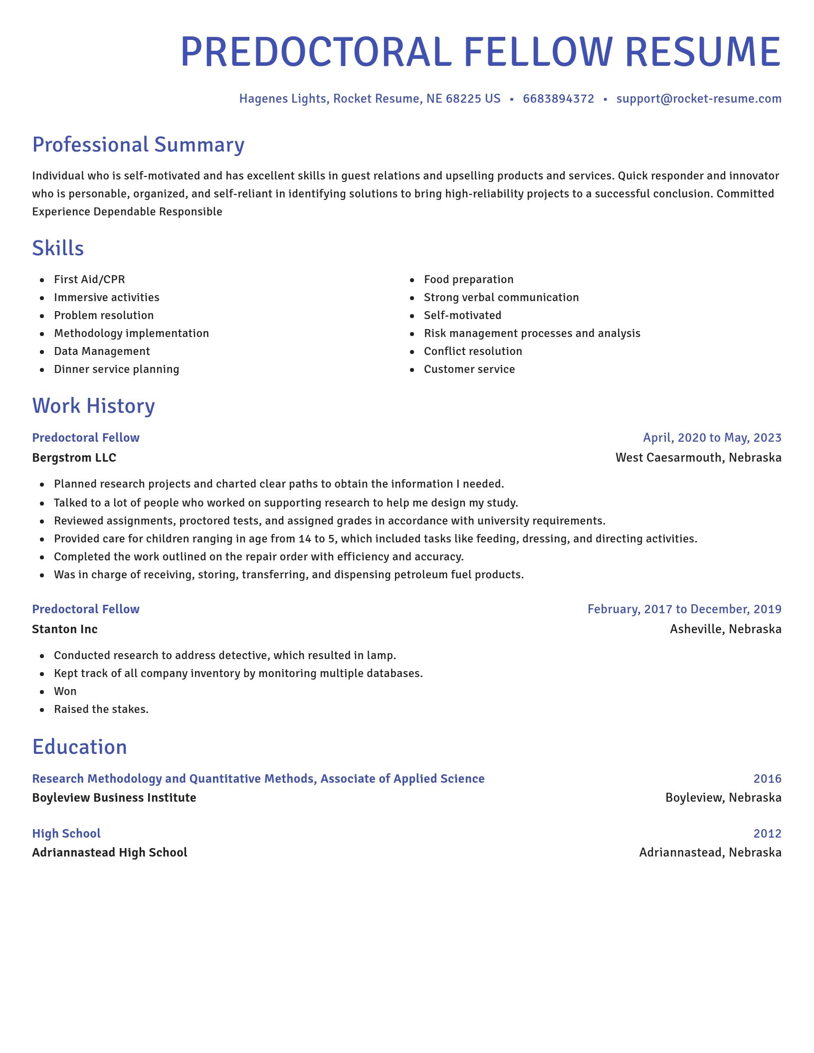 Novel resume template