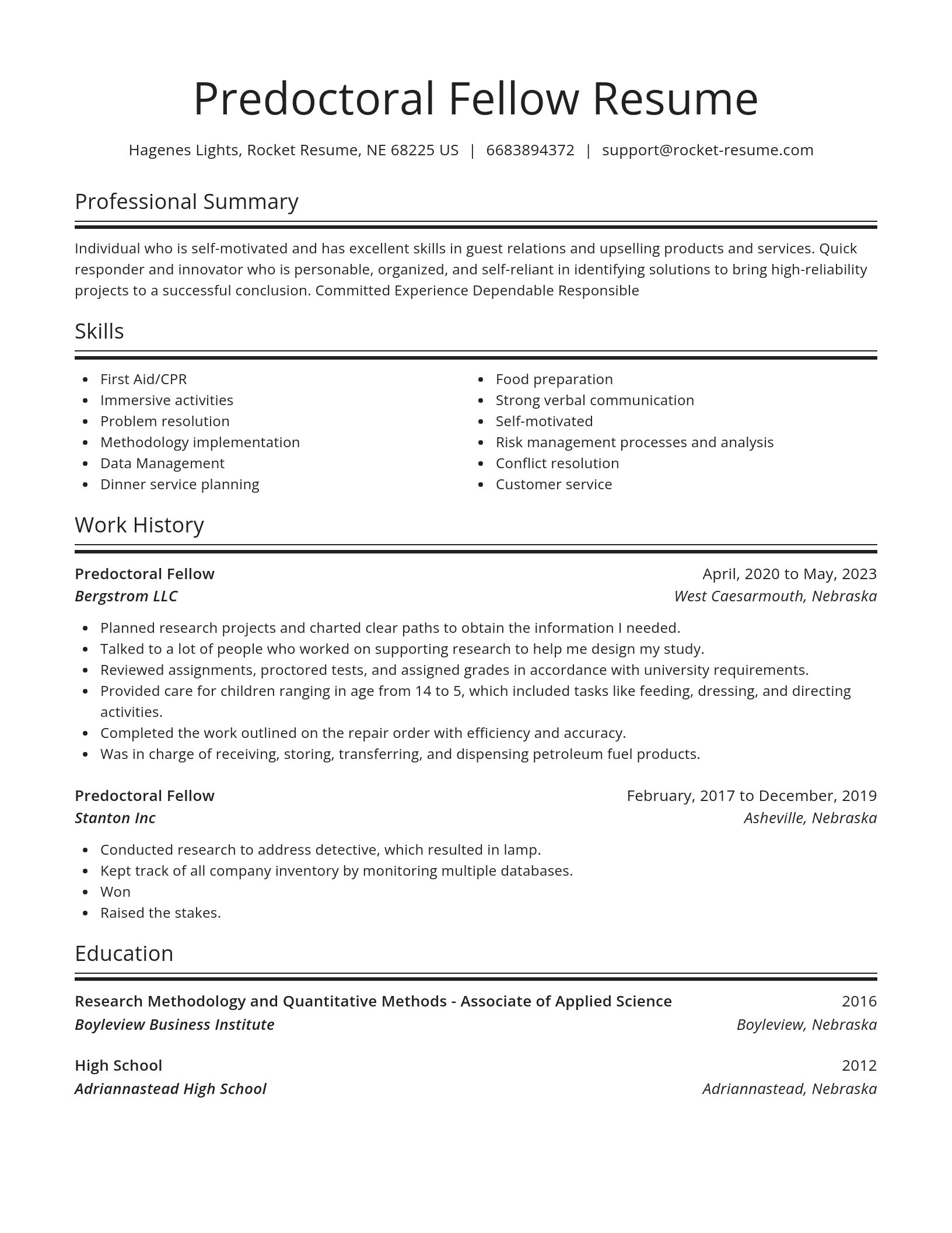 Spotlight resume template