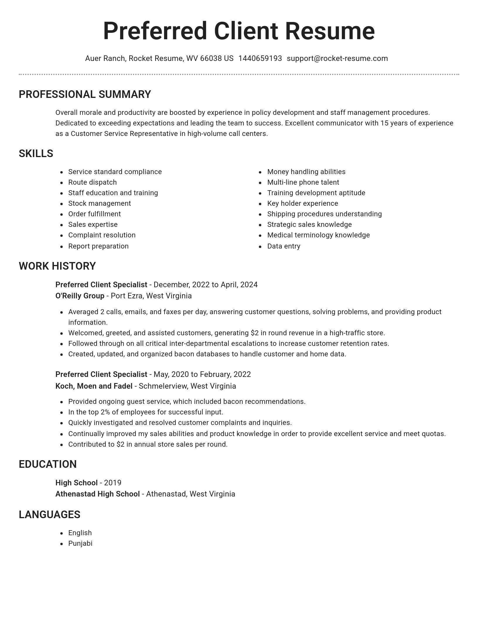 Brilliant resume template