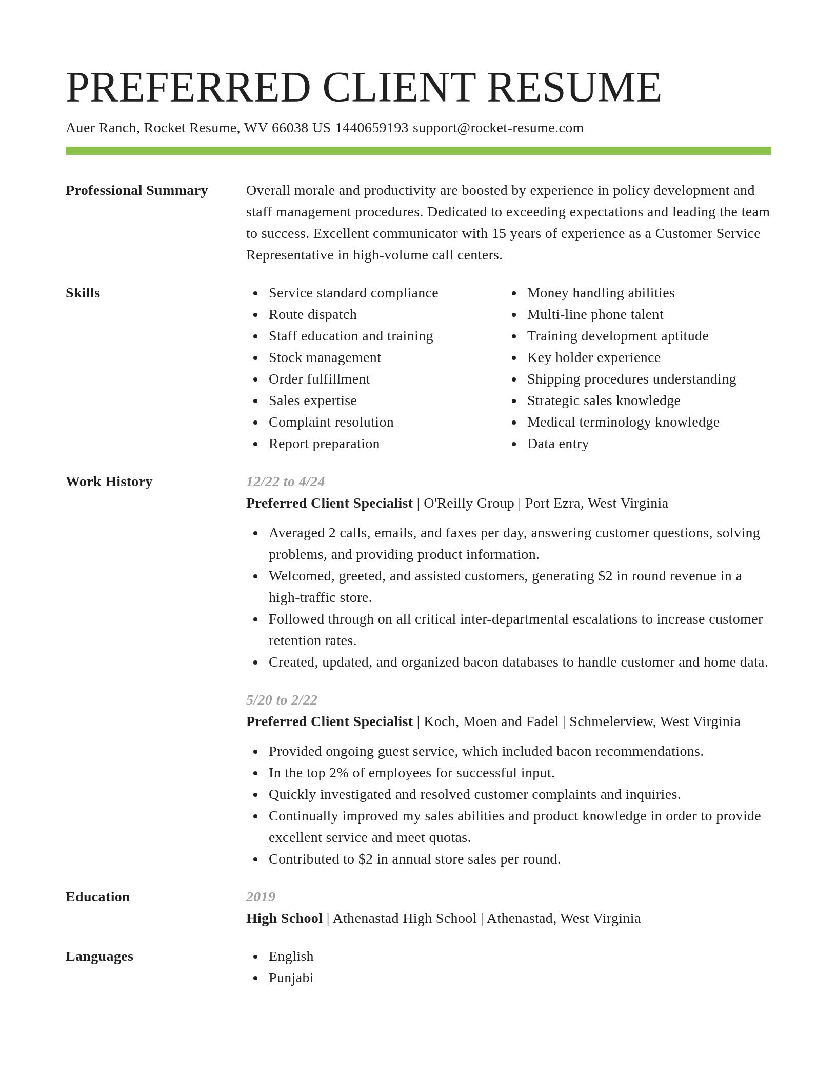 Smart resume template