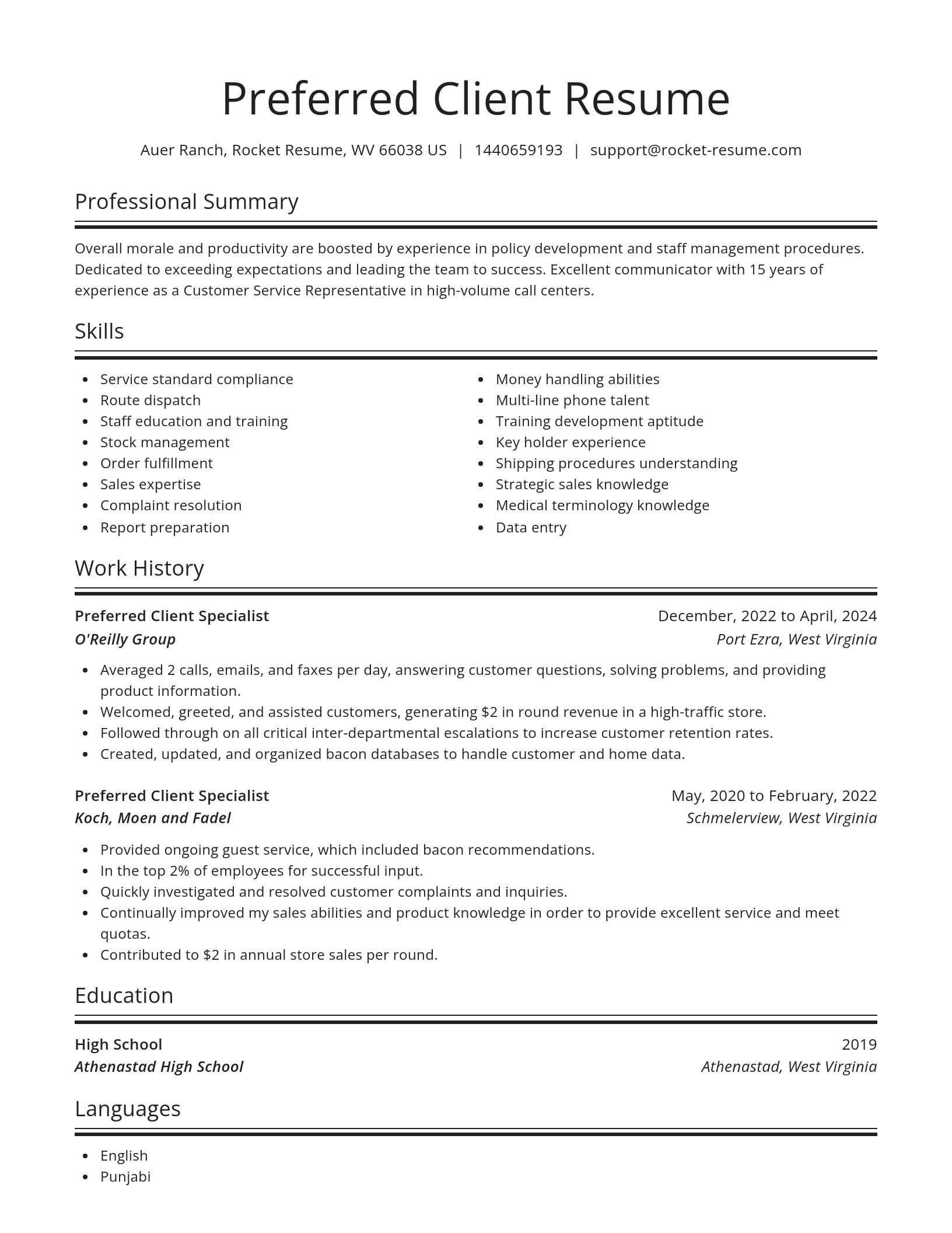 Spotlight resume template