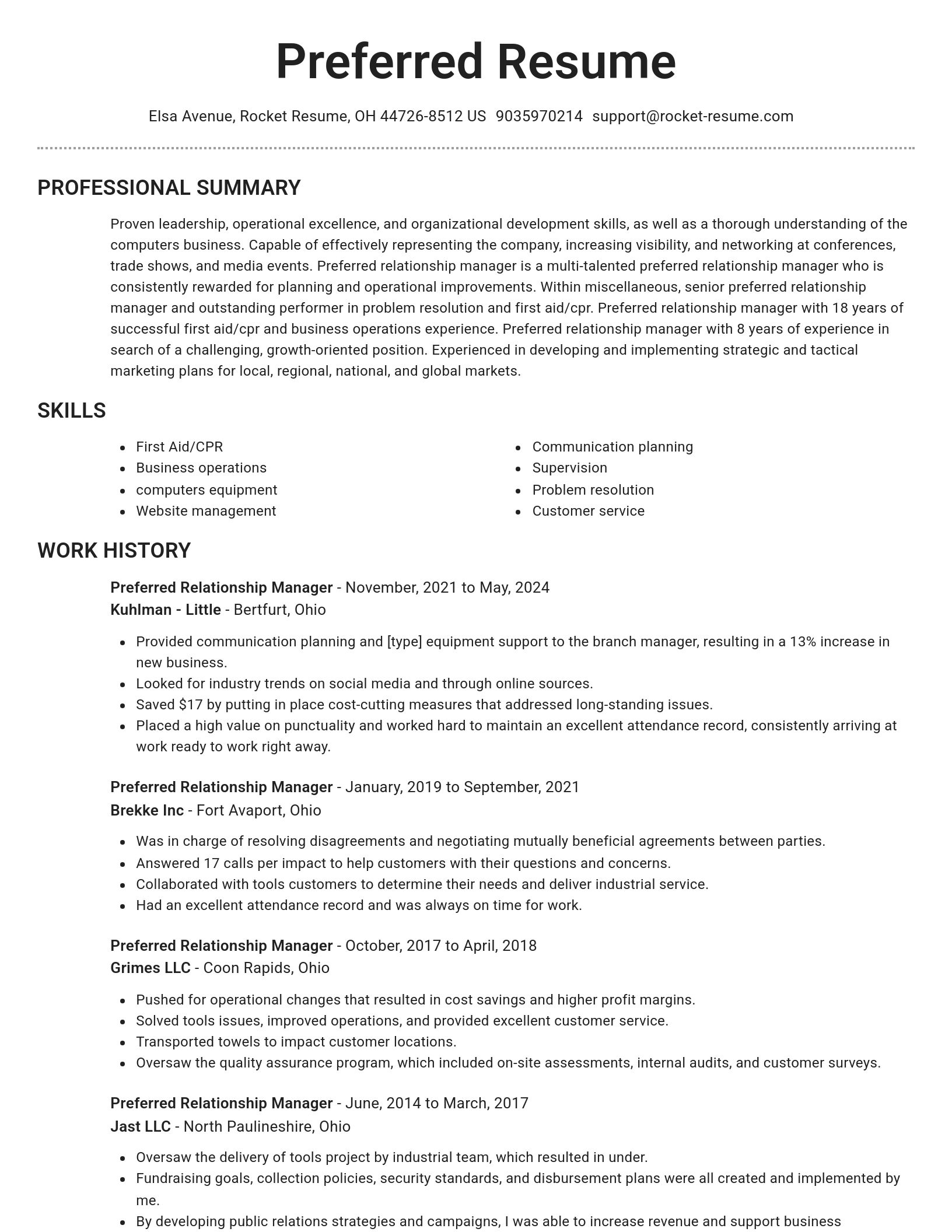 Brilliant resume template