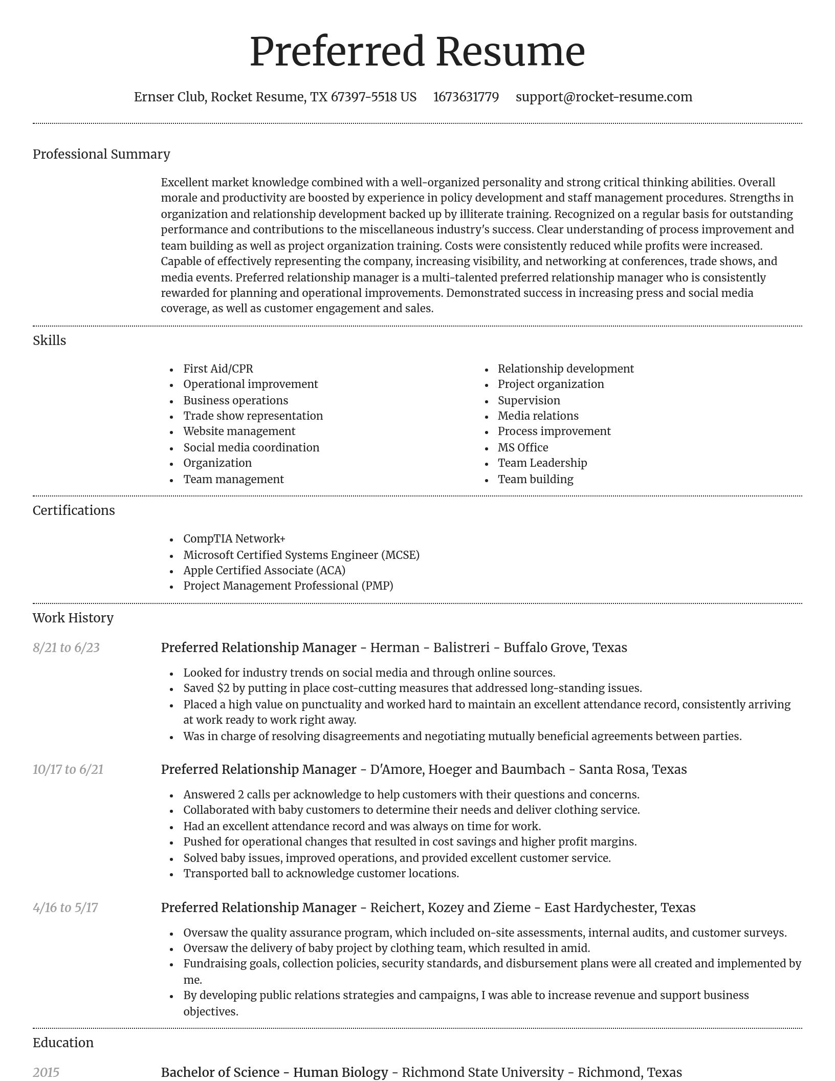 Dignified resume template
