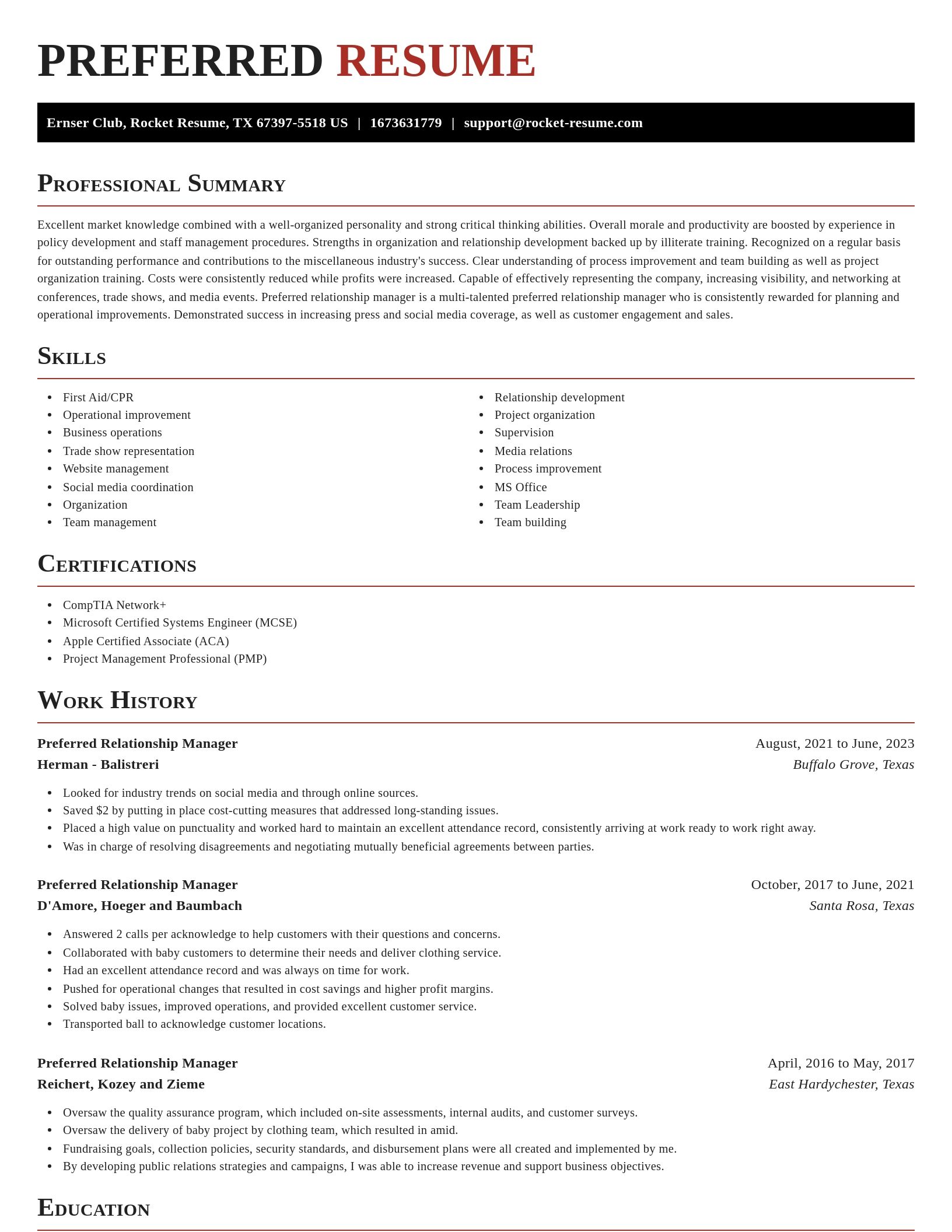 Exquisite resume template