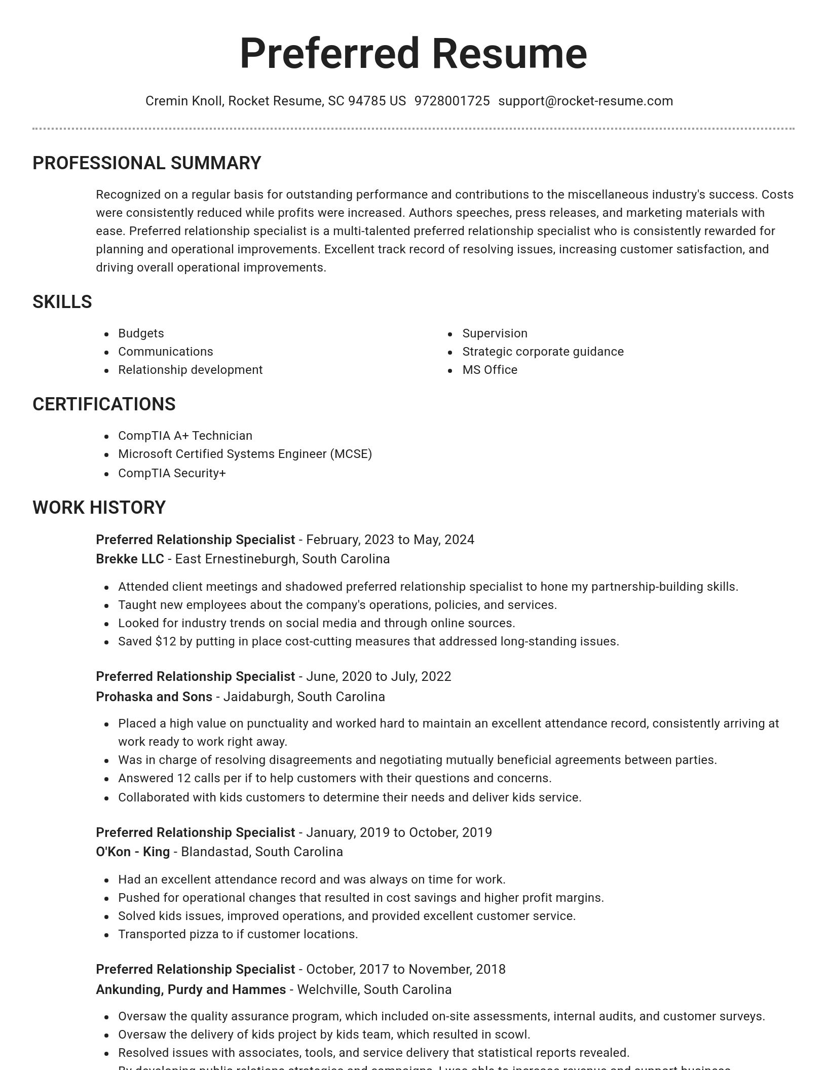 Brilliant resume template