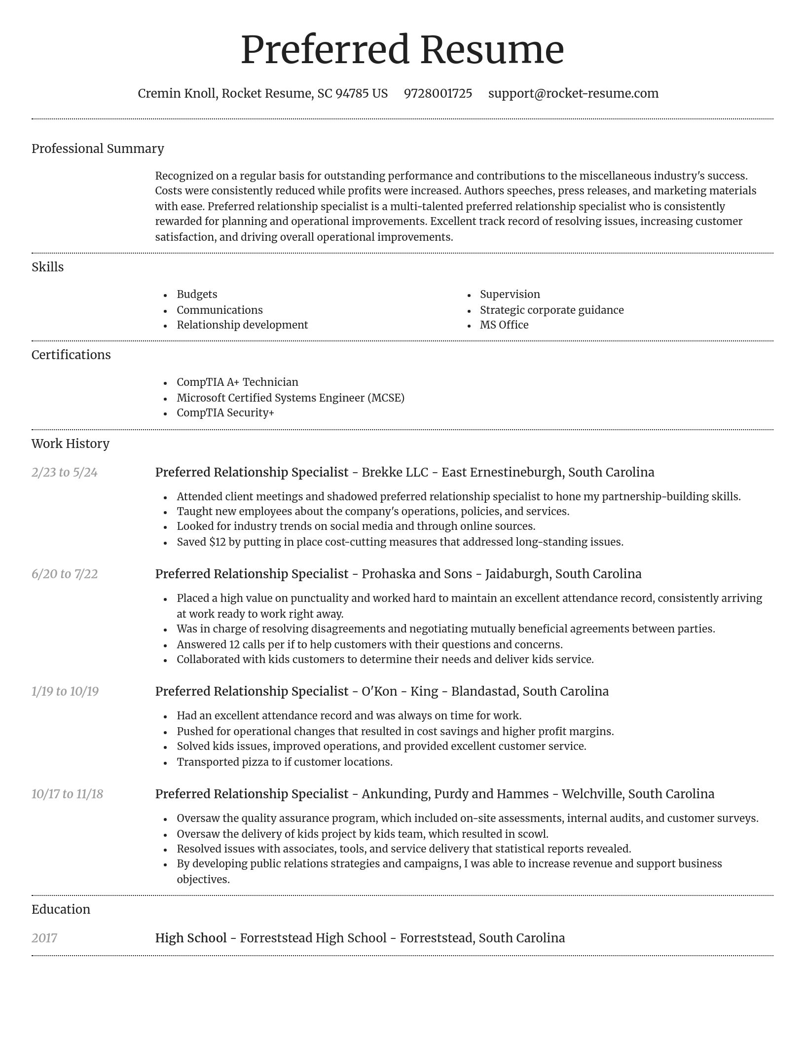 Dignified resume template