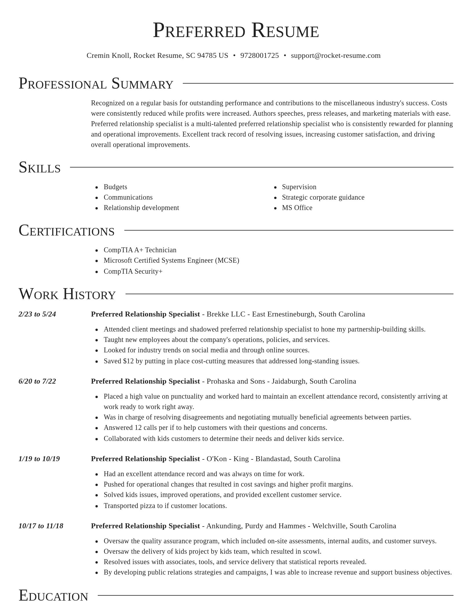 Director resume template