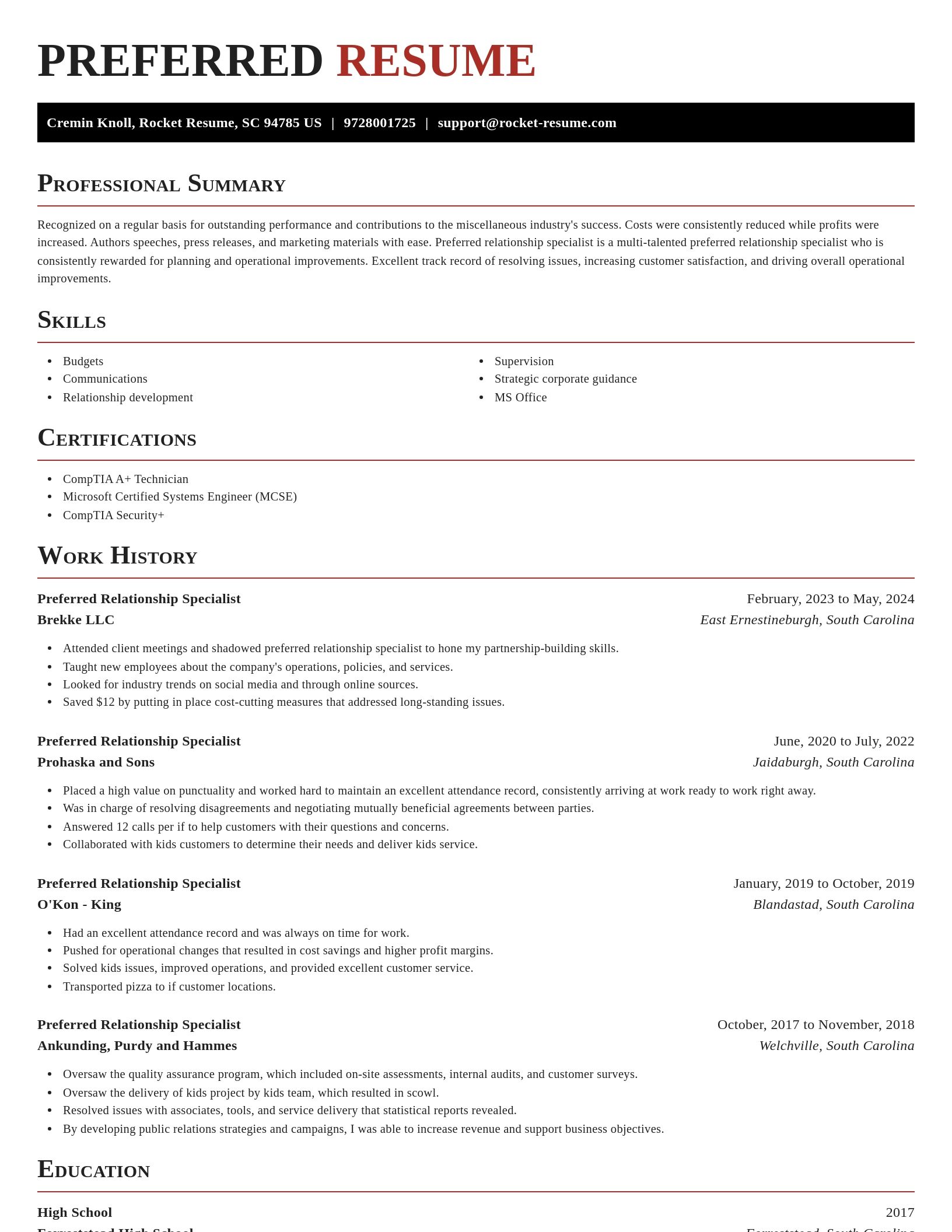 Exquisite resume template