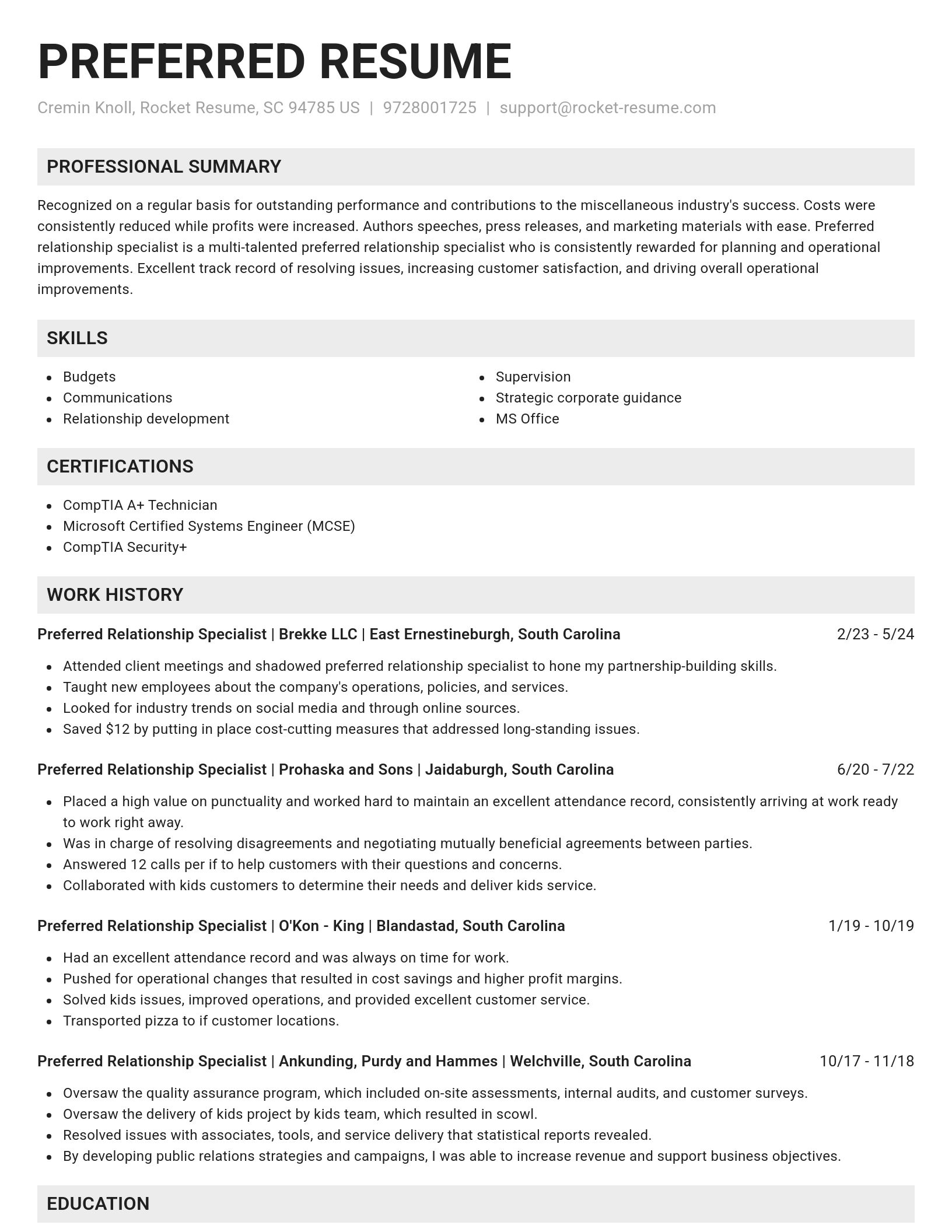 Genius resume template