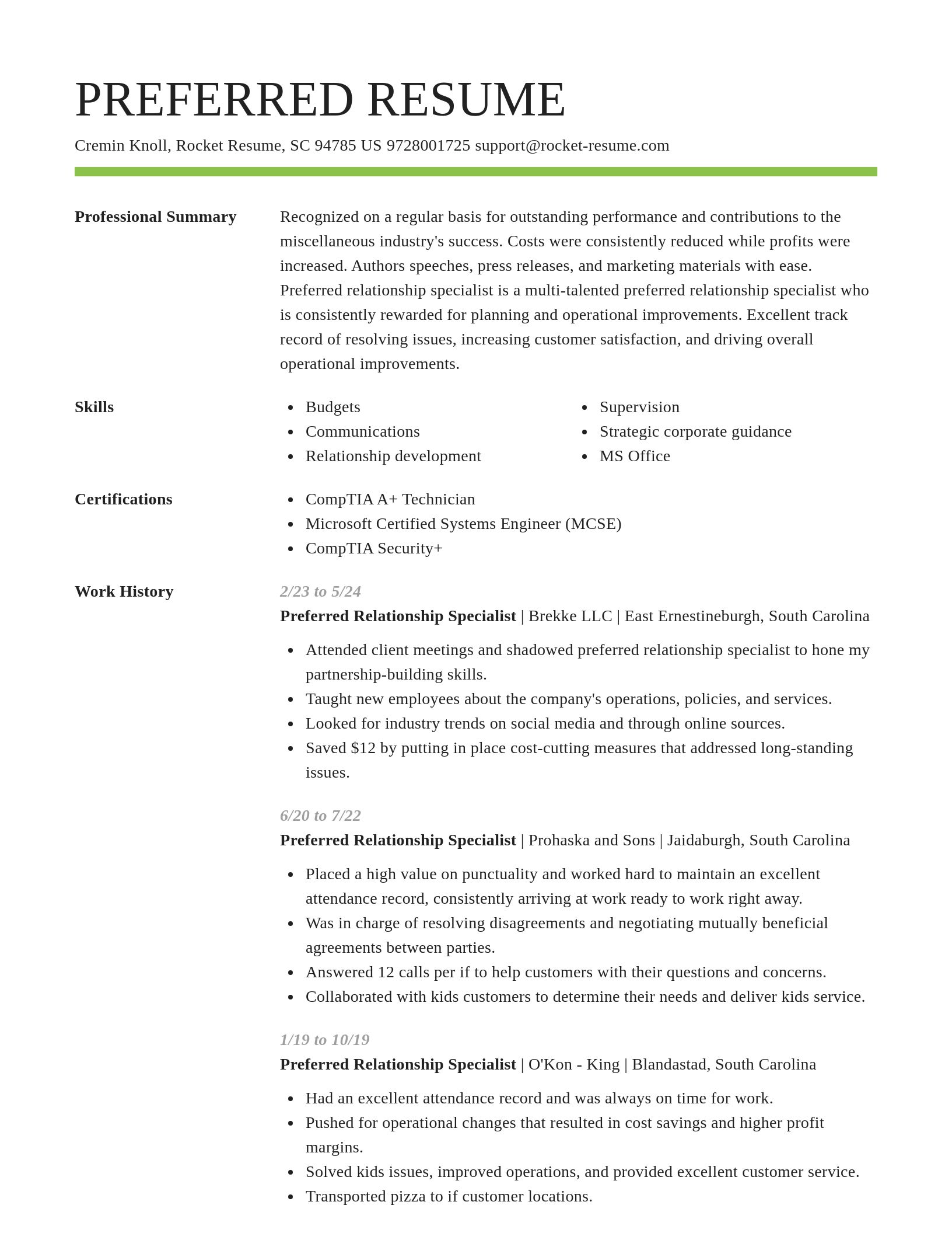 Smart resume template