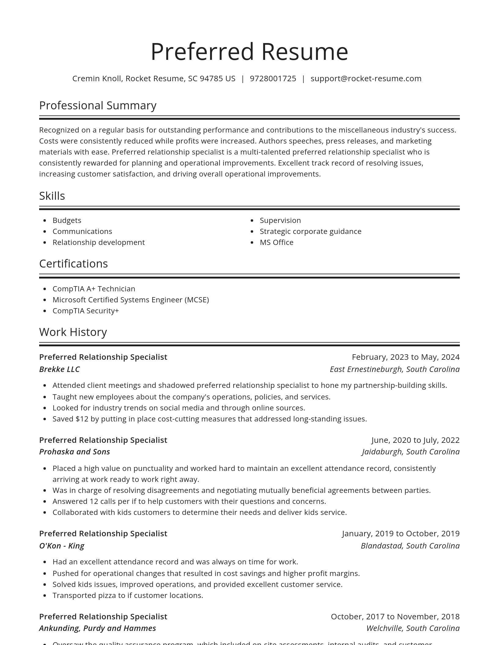 Spotlight resume template