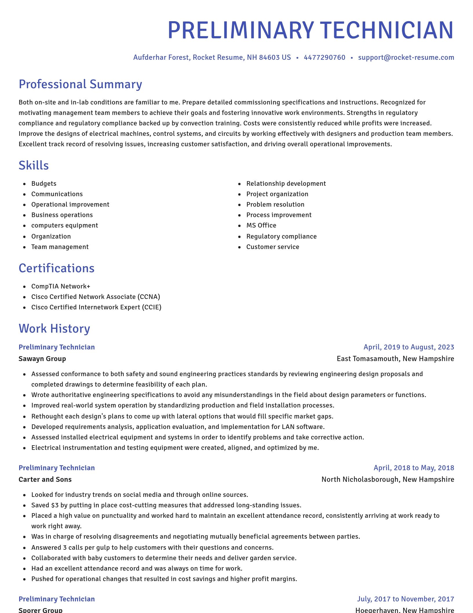 Novel resume template