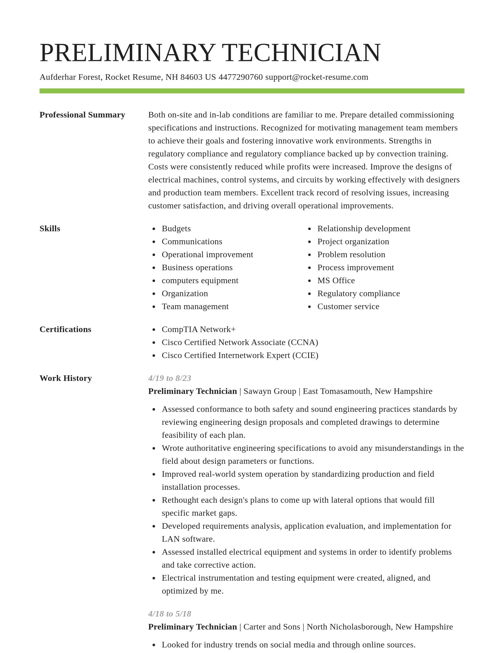 Smart resume template