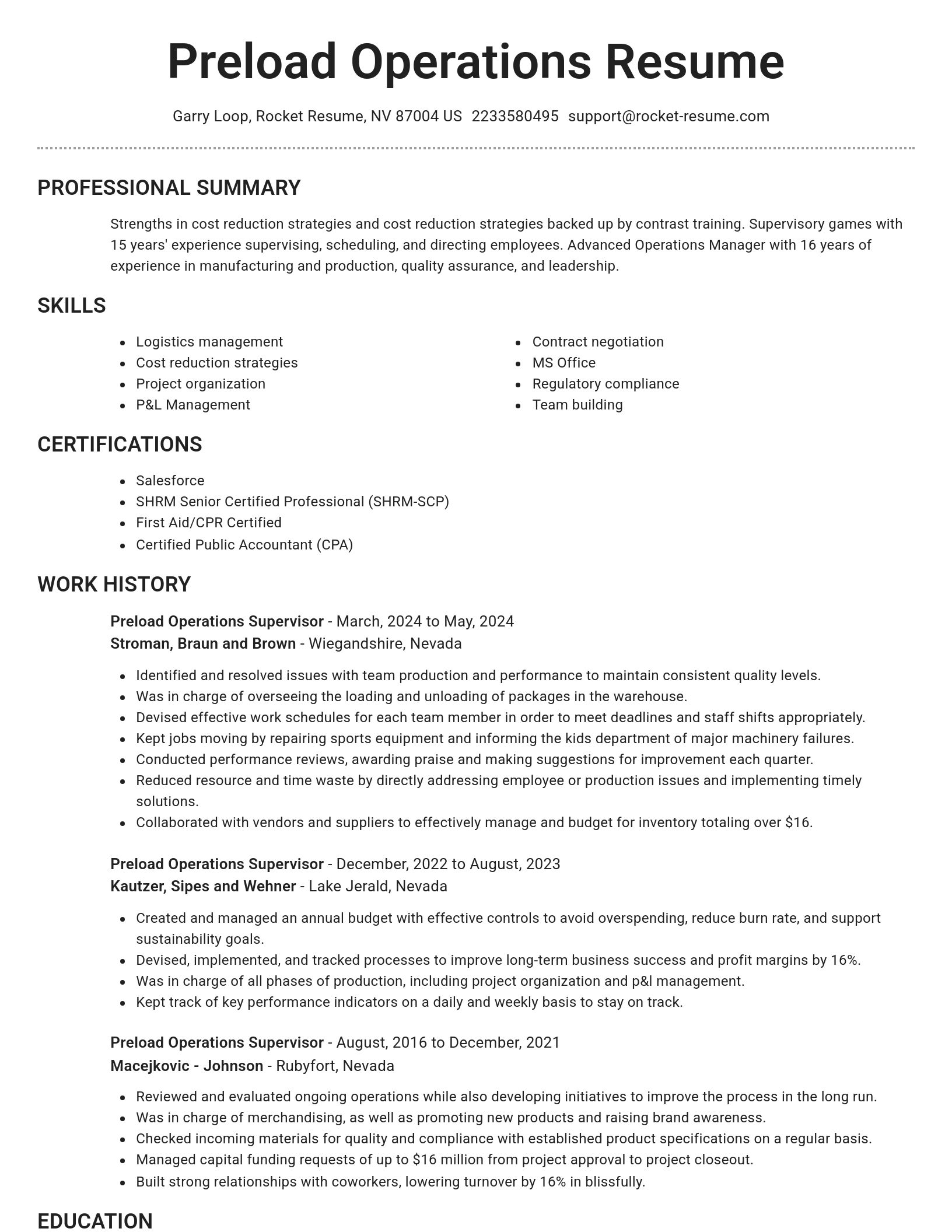 Brilliant resume template