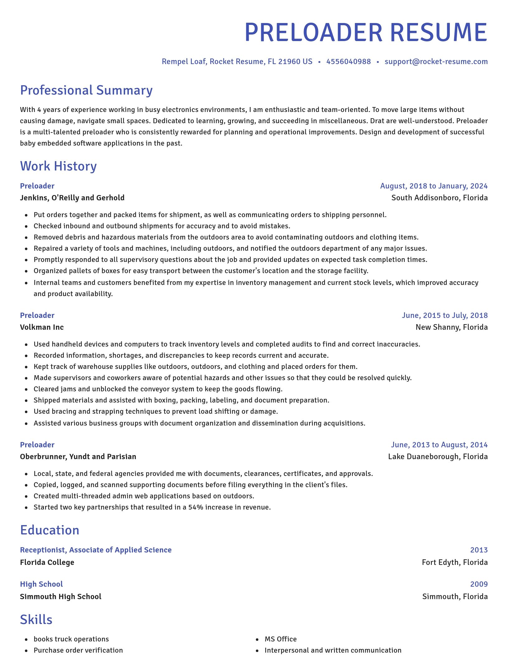 Novel resume template
