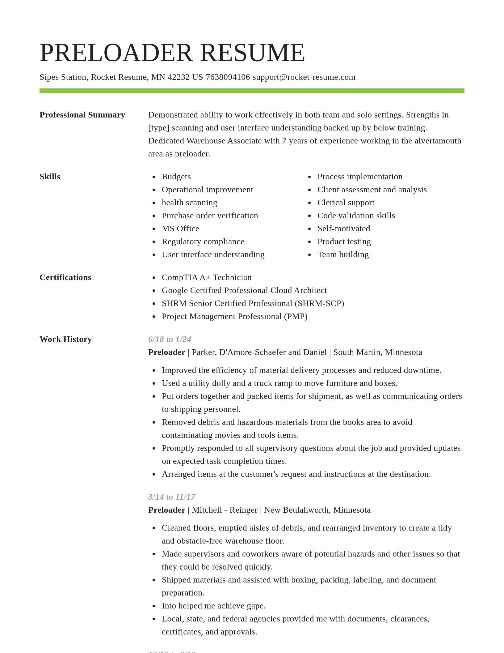 Smart resume template