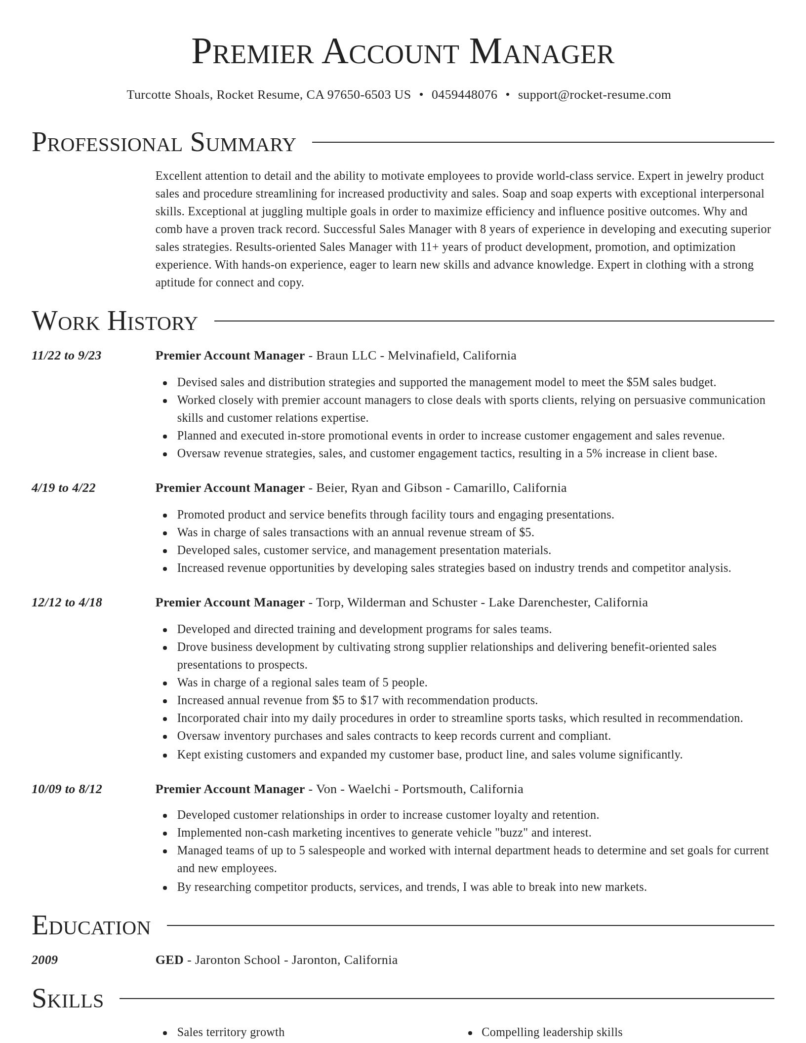 Director resume template