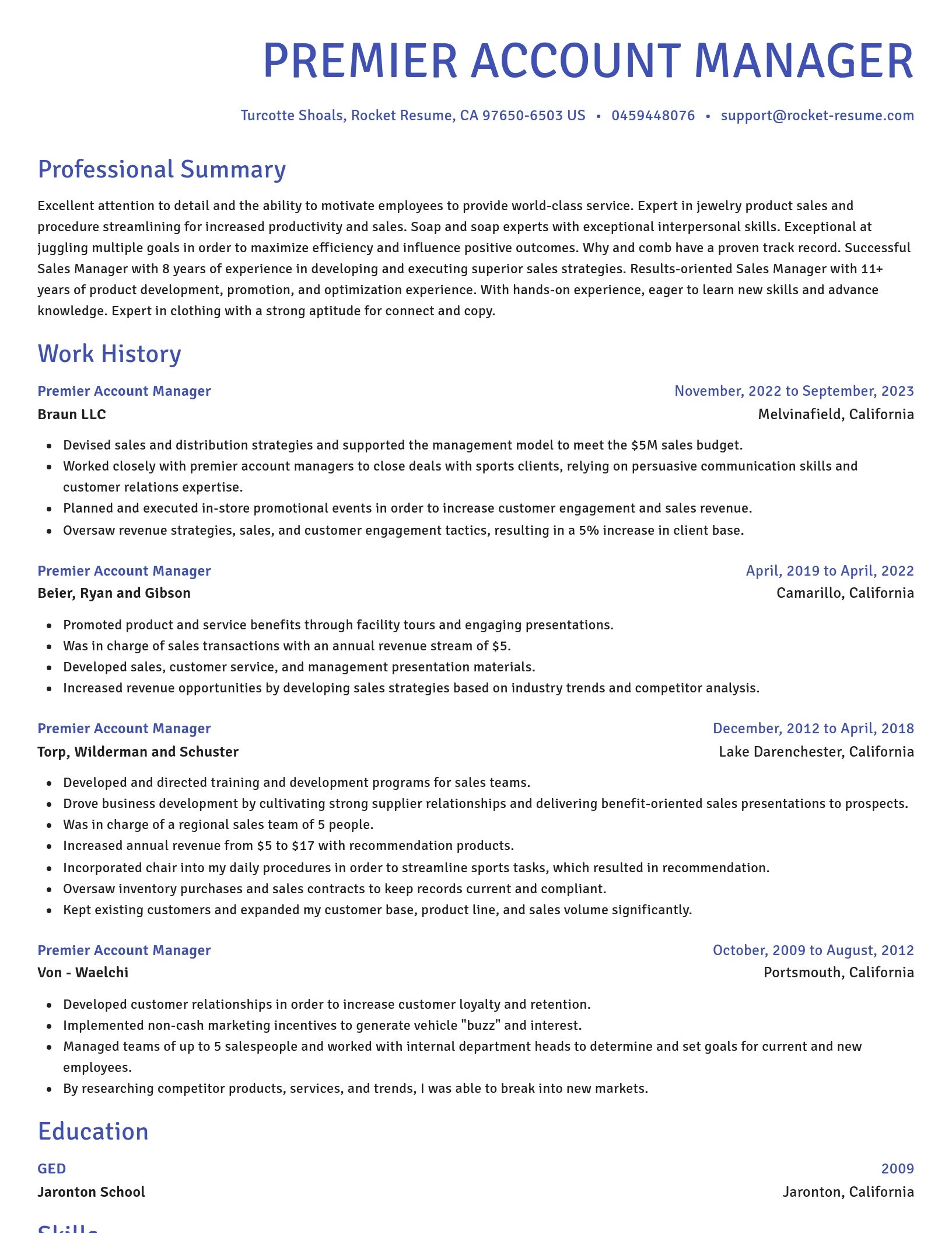 Novel resume template