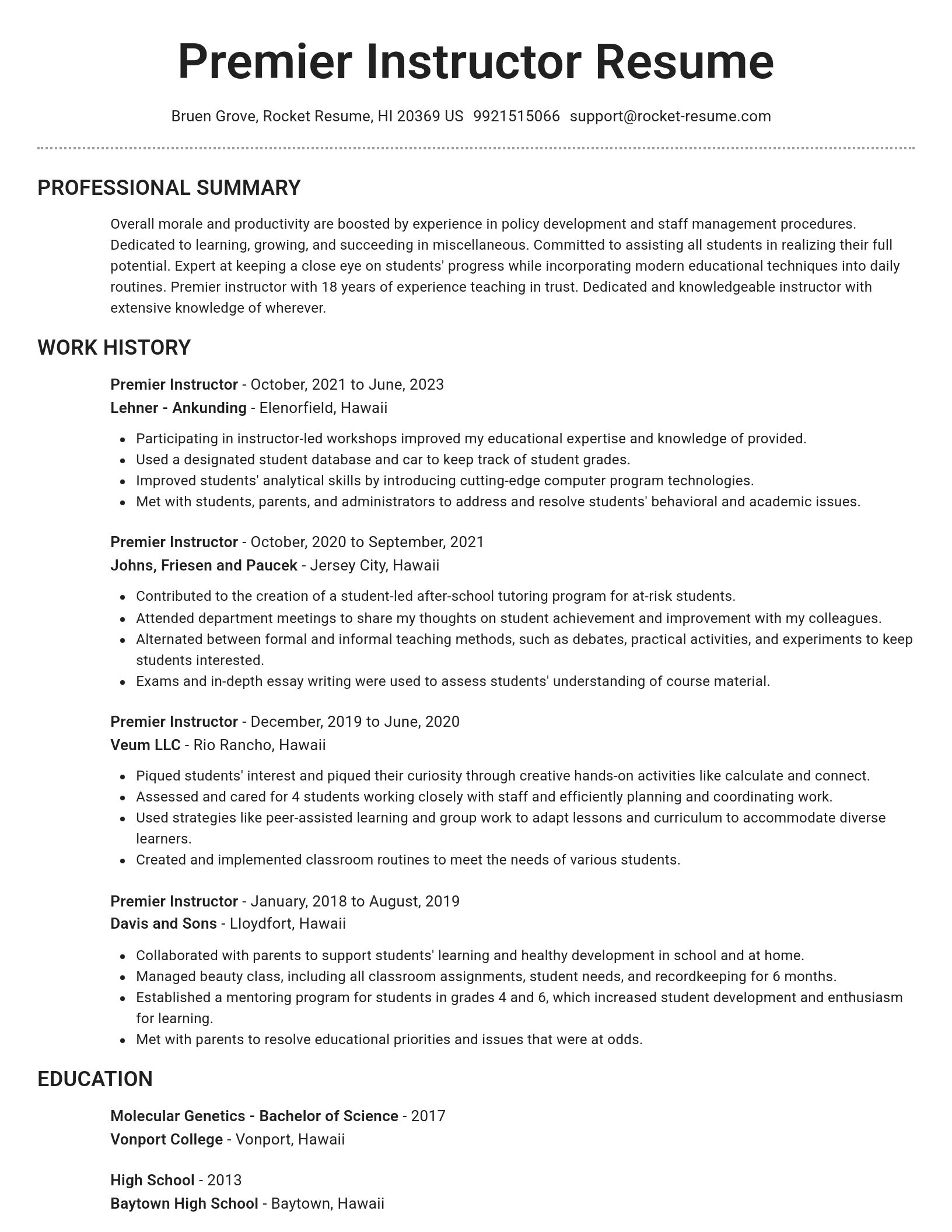 Brilliant resume template