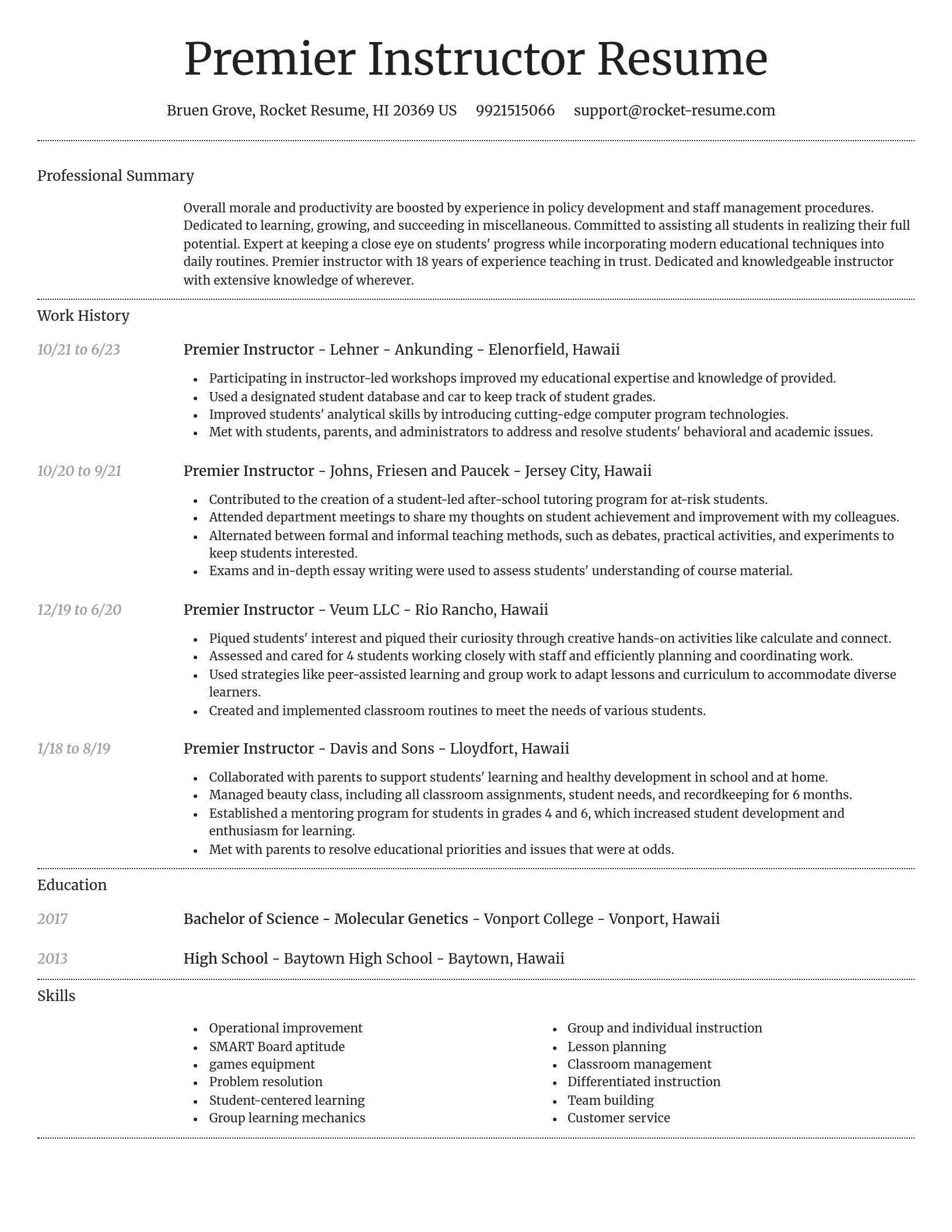 Dignified resume template