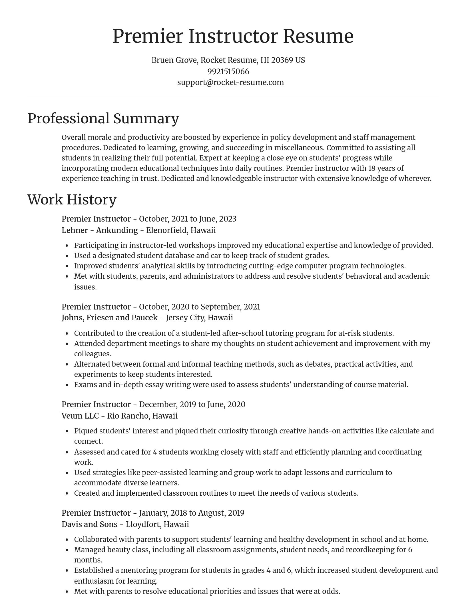 Focal Point resume template
