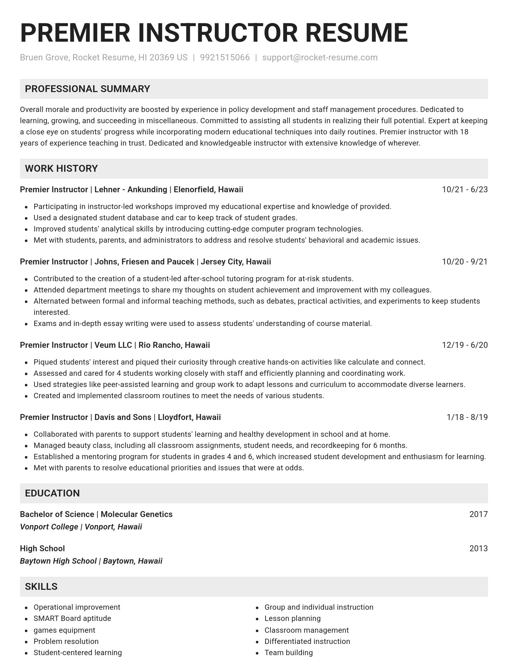 Genius resume template