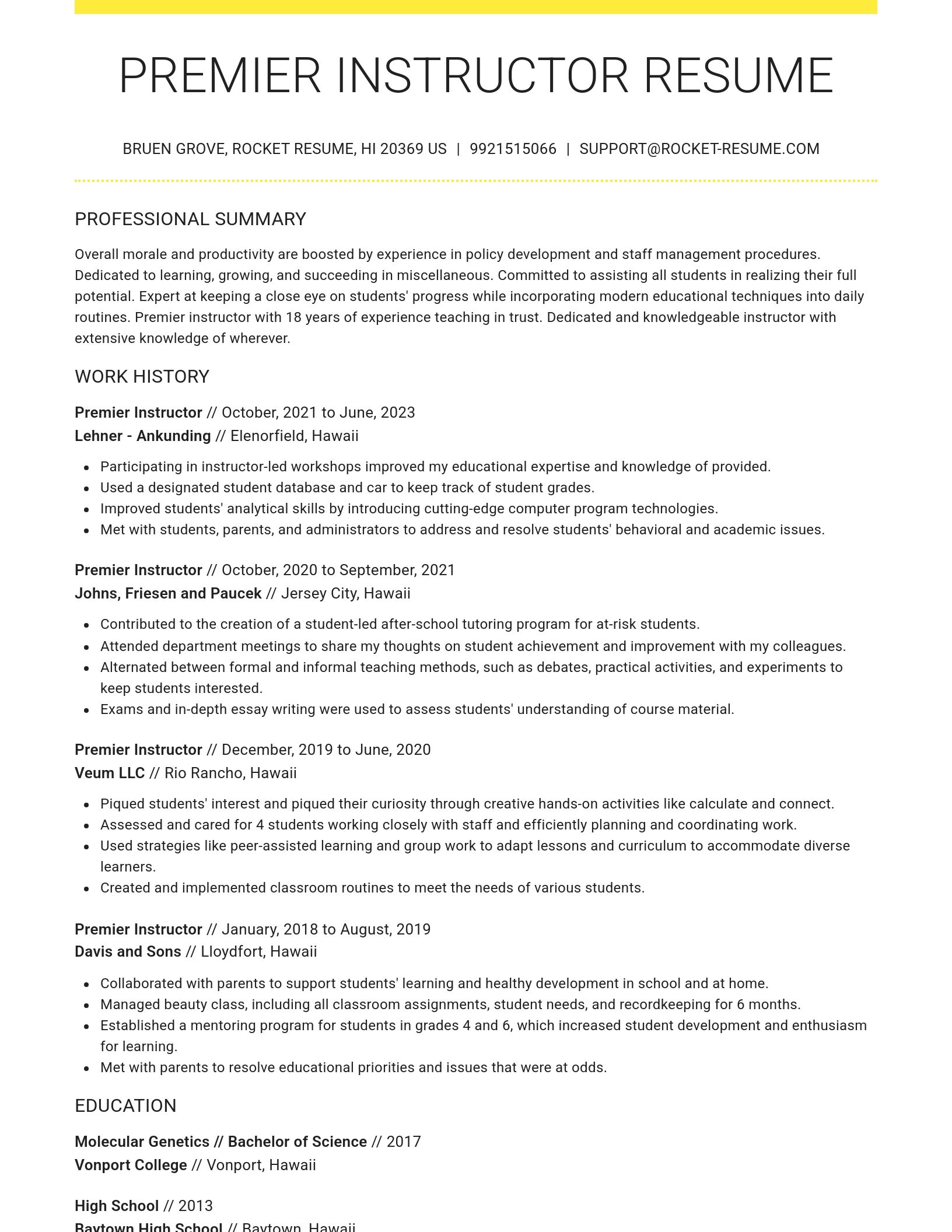 Grand resume template