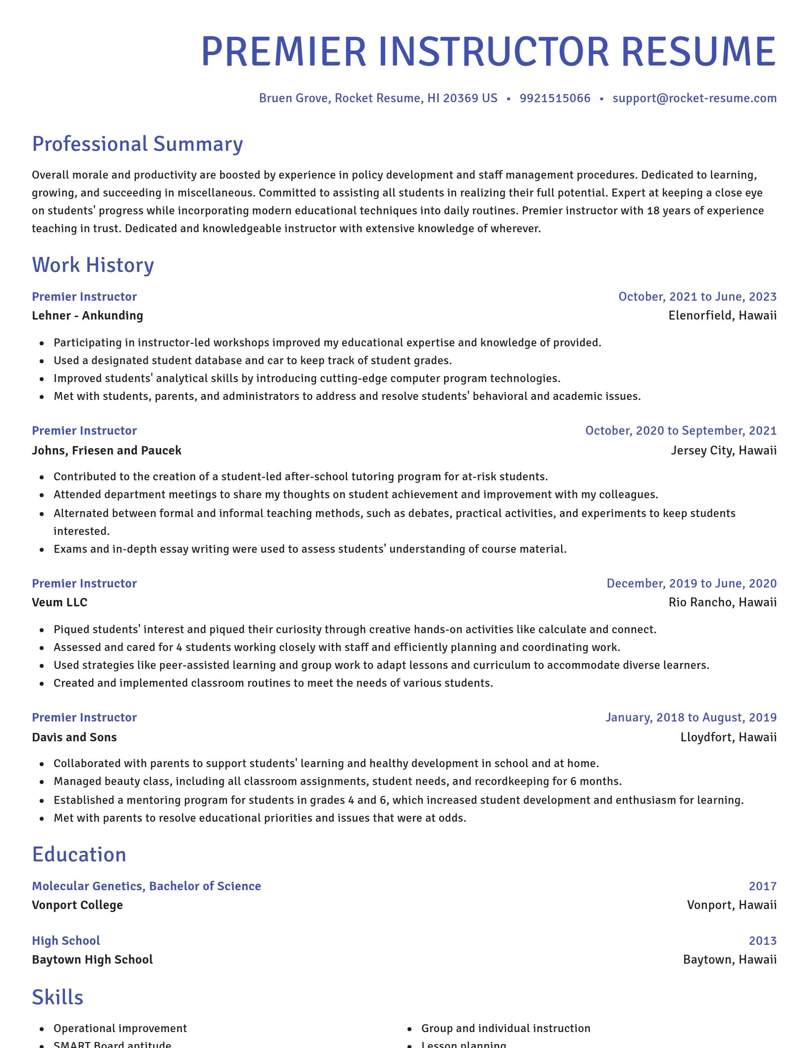 Novel resume template