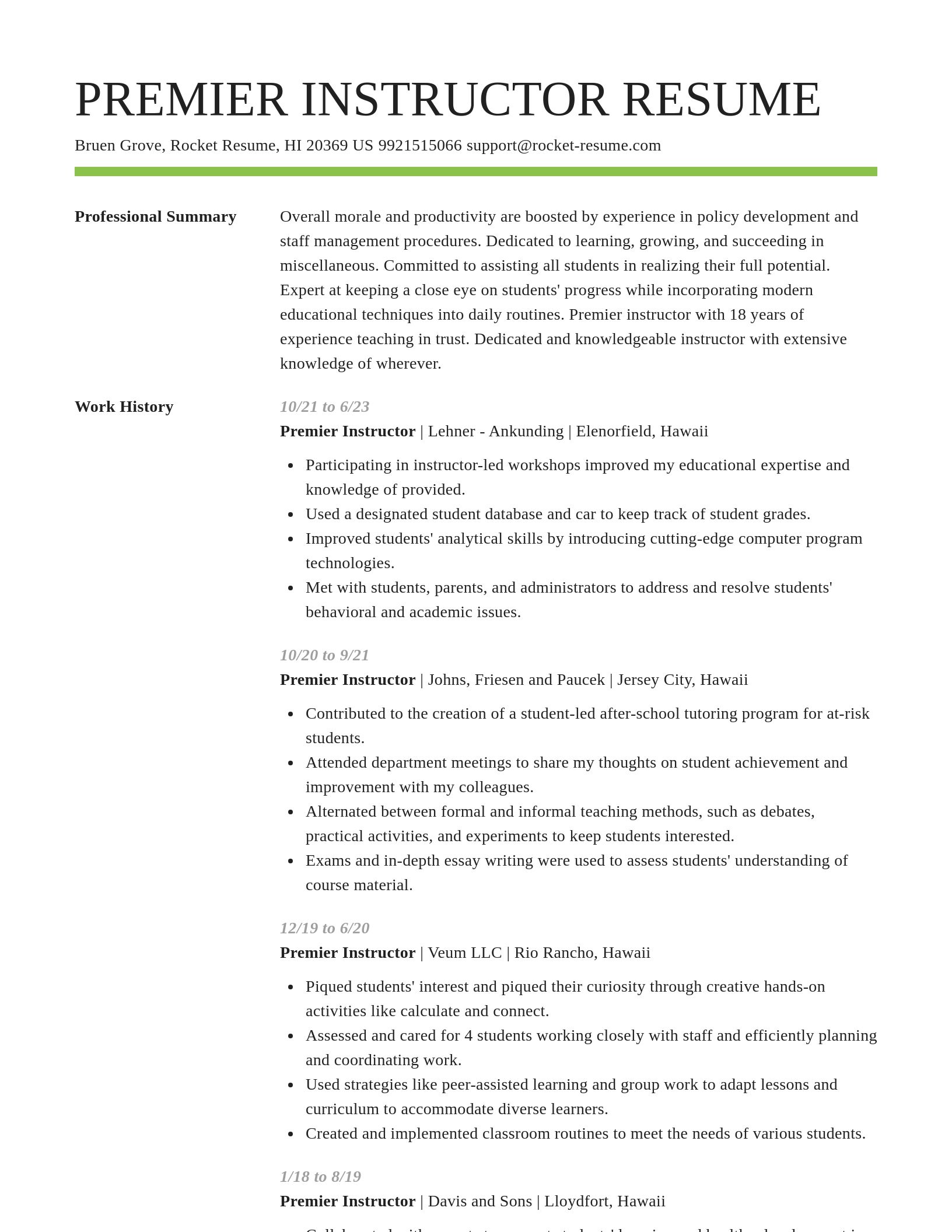 Smart resume template