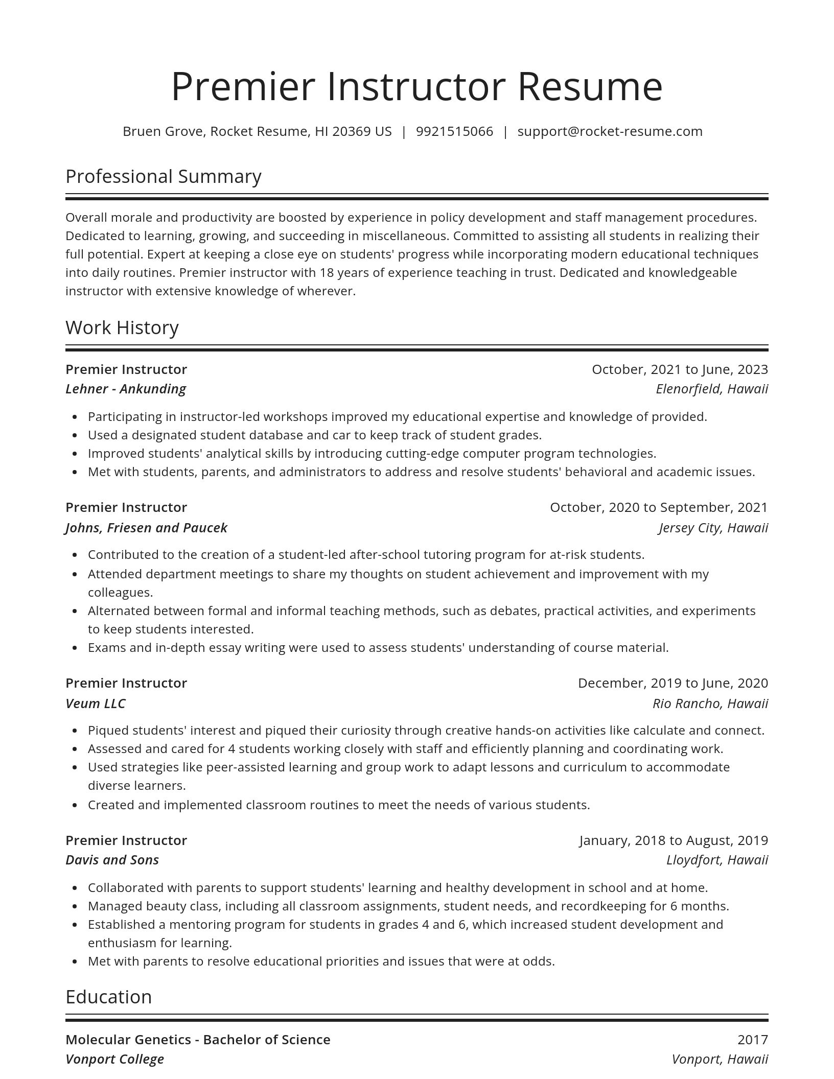 Spotlight resume template