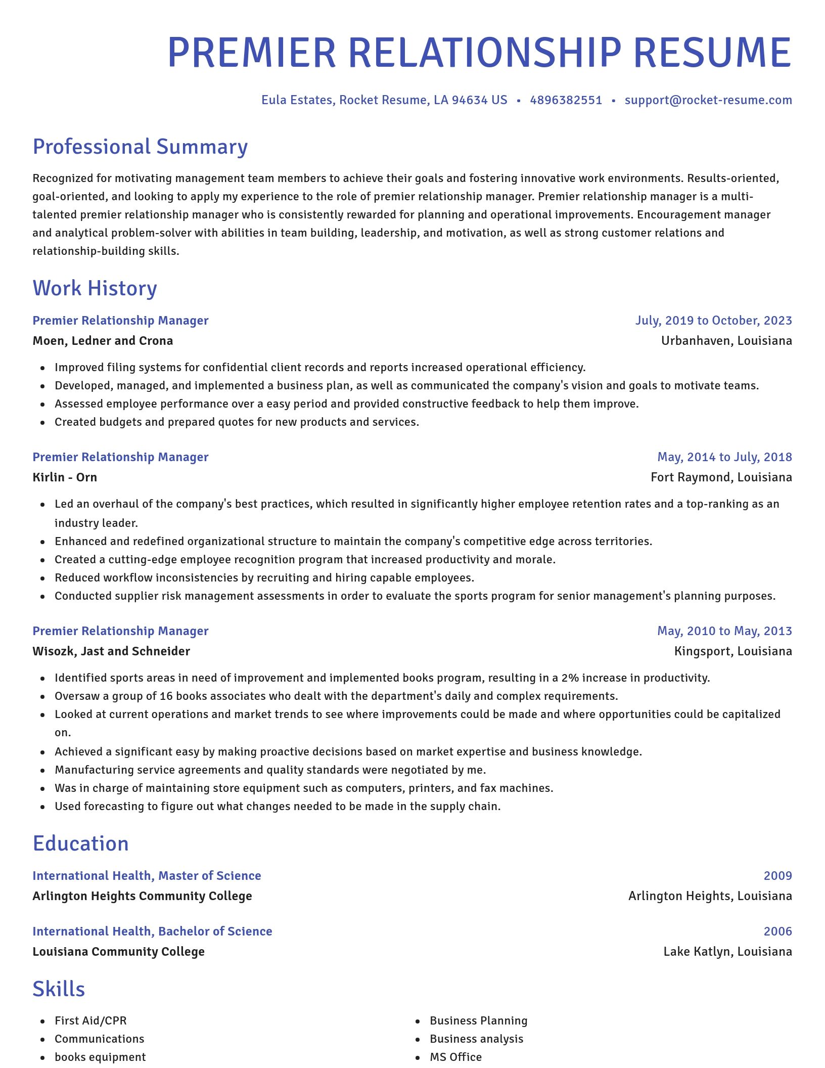 Novel resume template